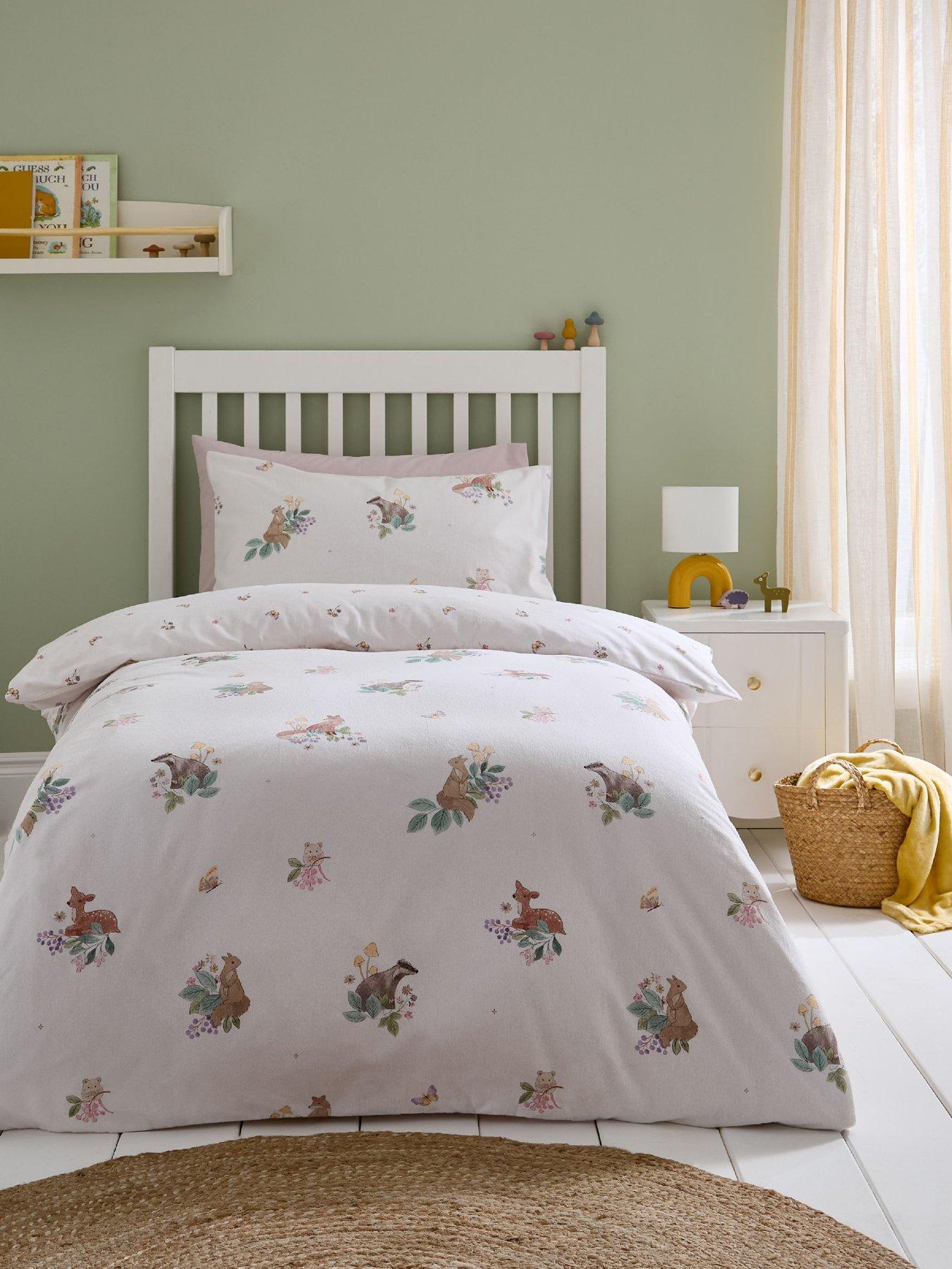 Image 1 of 6 of Catherine Lansfield Brushed 100% Cotton Forest Friends Duvet Cover Set