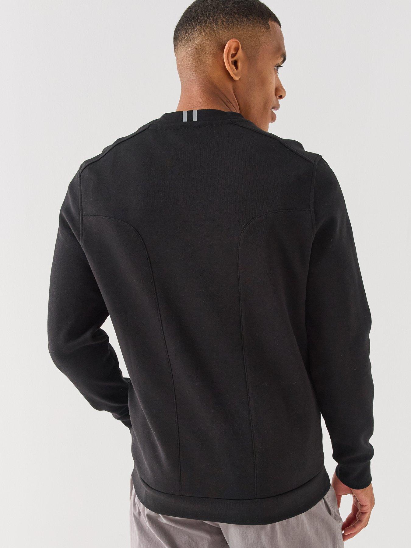 Image 2 of 5 of Zavetti Canada Dimola Panelled Pullover Logo Crew Sweatshirt - Black