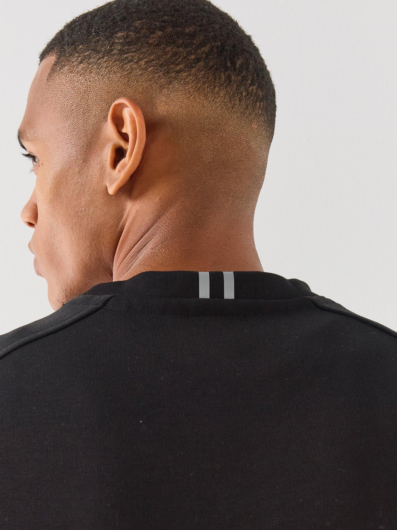 Image 5 of 5 of Zavetti Canada Dimola Panelled Pullover Logo Crew Sweatshirt - Black