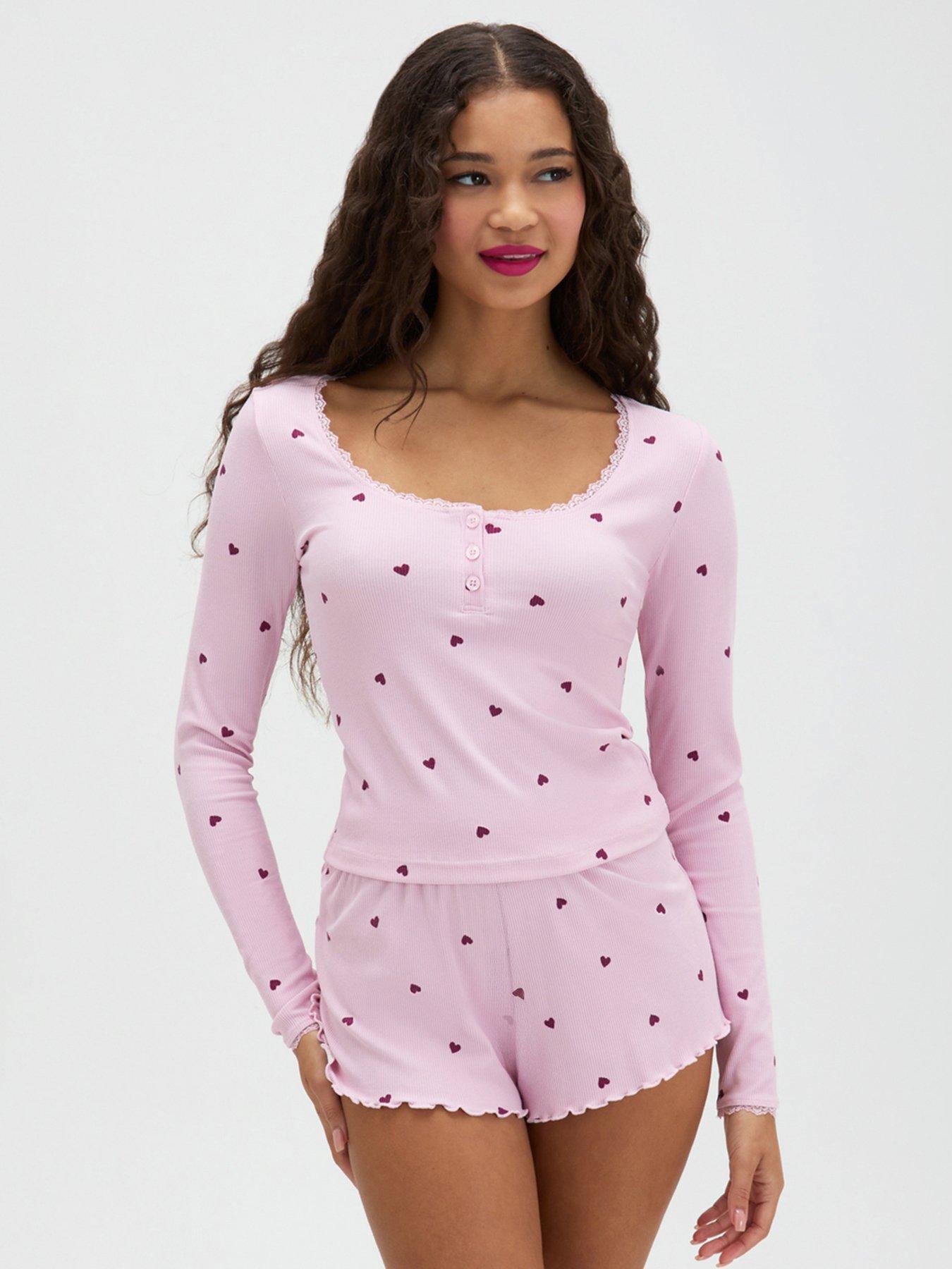 Boux Avenue Heart Print PJ Set - Pink