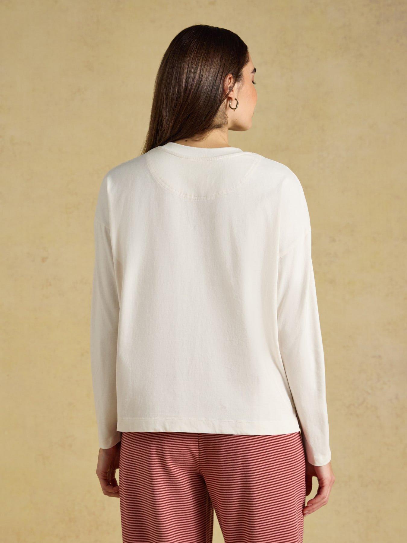 Image 2 of 6 of Joules Womens Long Sleeve Jersey Top - Cream