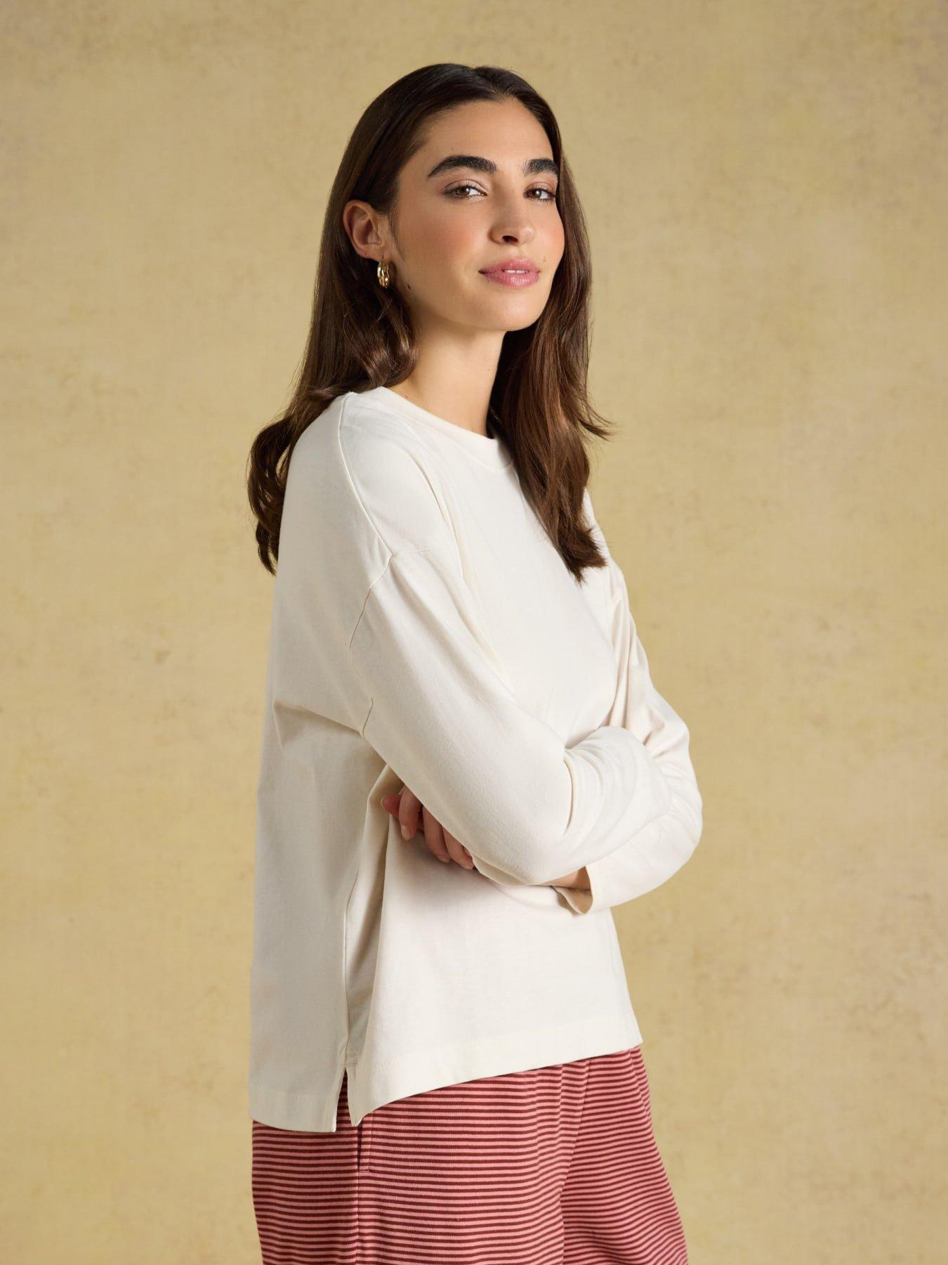 Image 5 of 6 of Joules Womens Long Sleeve Jersey Top - Cream