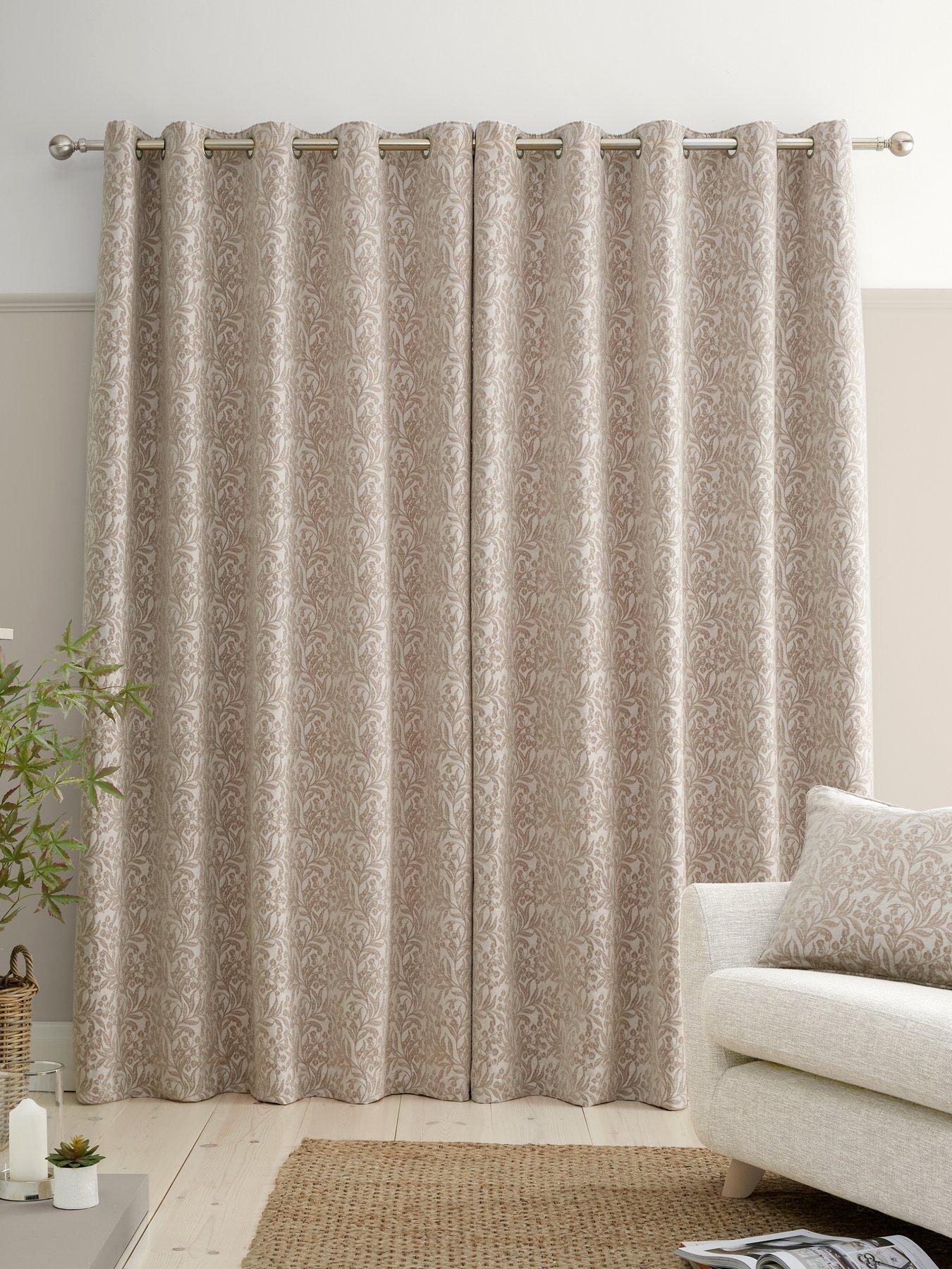 Image 2 of 5 of Bianca Fine Linens Chenille Leaves Eyelet Curtains