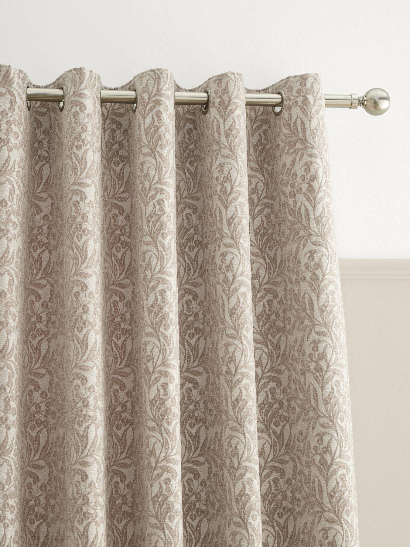 Image 3 of 5 of Bianca Fine Linens Chenille Leaves Eyelet Curtains