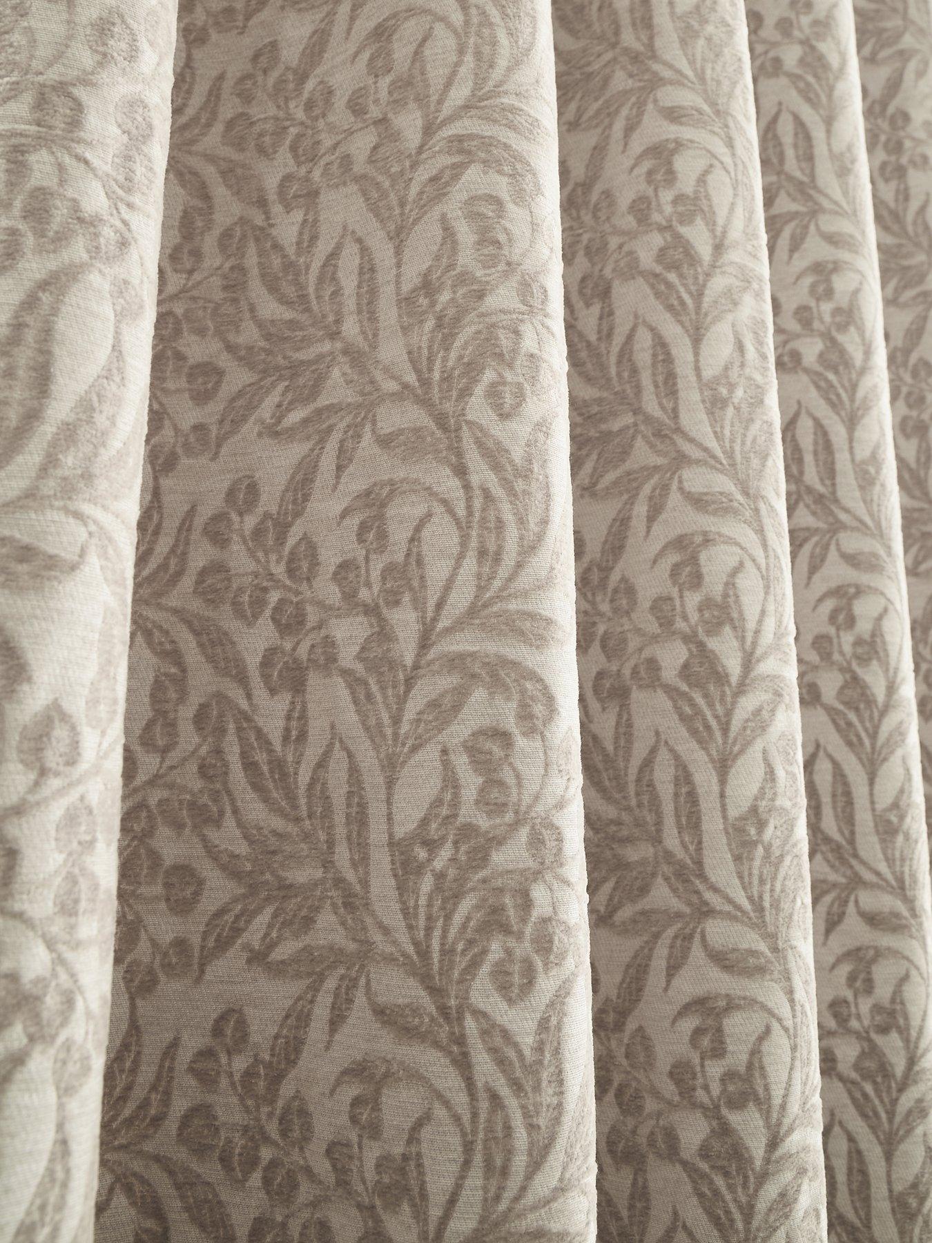 Image 4 of 5 of Bianca Fine Linens Chenille Leaves Eyelet Curtains