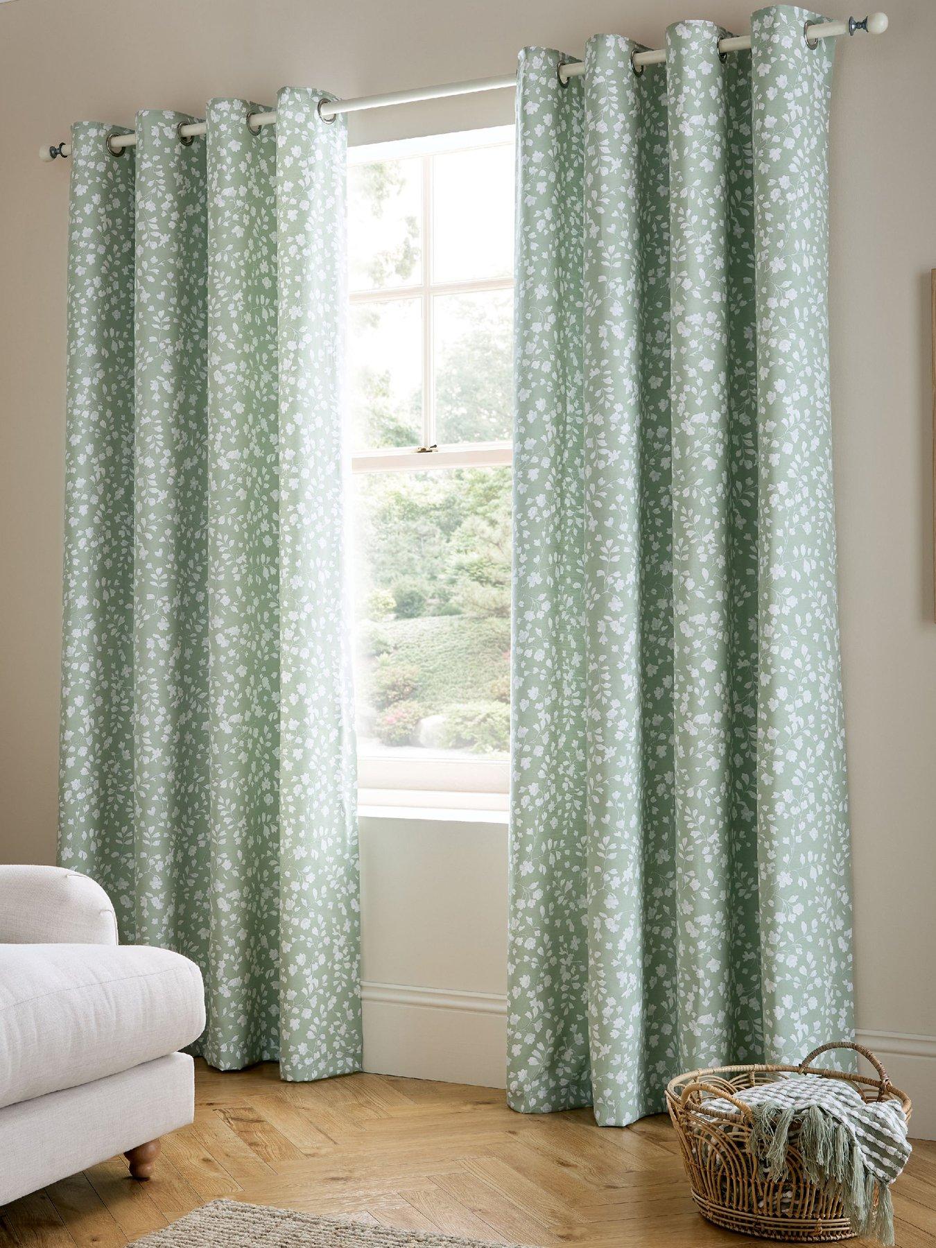 Catherine Lansfield Arla Floral Eyelet Curtains
