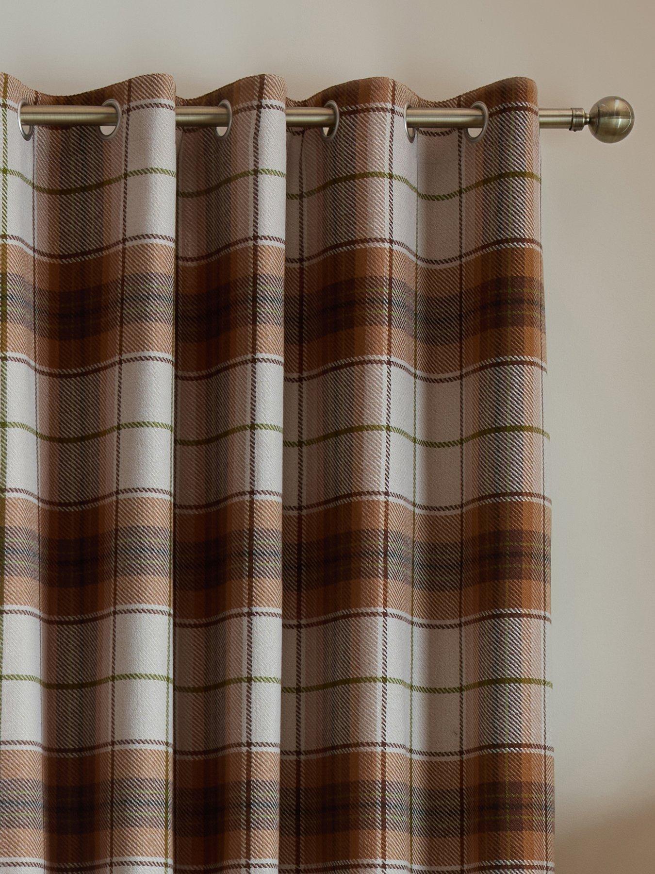 Image 3 of 5 of Catherine Lansfield Brushed Woven Glencoe Check Eyelet Curtains