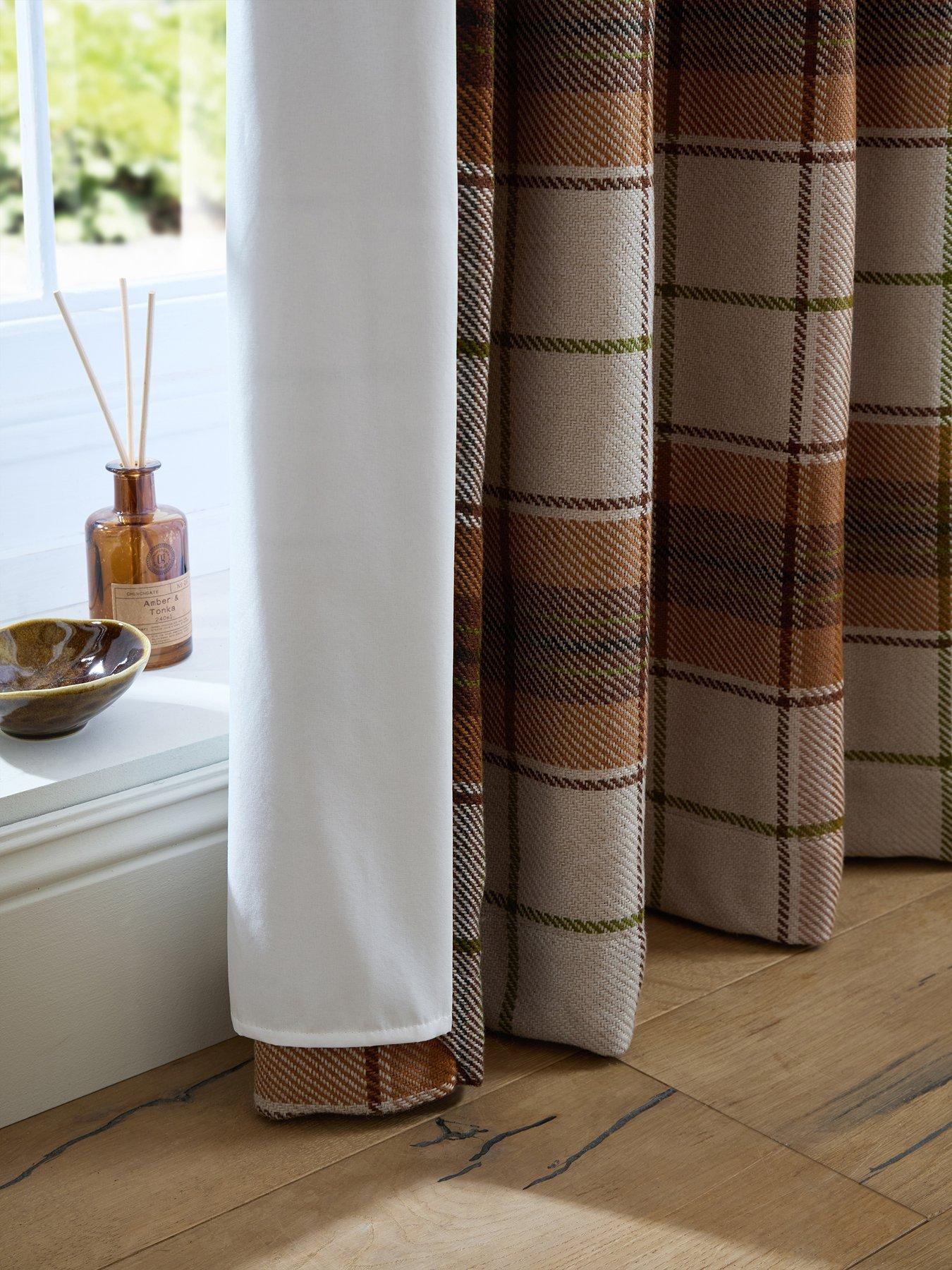Image 5 of 5 of Catherine Lansfield Brushed Woven Glencoe Check Eyelet Curtains