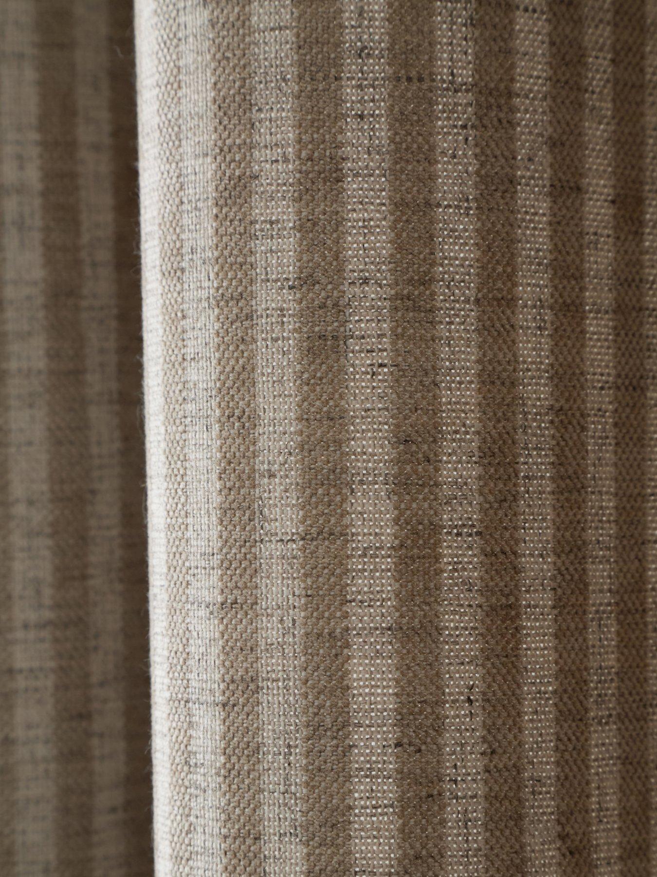 Image 3 of 5 of Bianca Fine Linens Chenille Stripe Eyelet Curtains