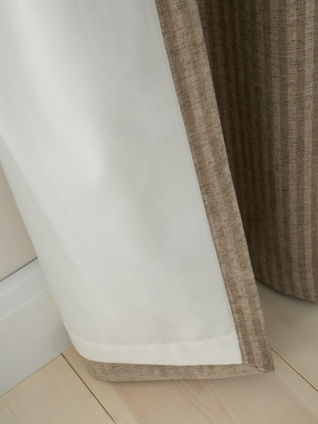 Image 5 of 5 of Bianca Fine Linens Chenille Stripe Eyelet Curtains
