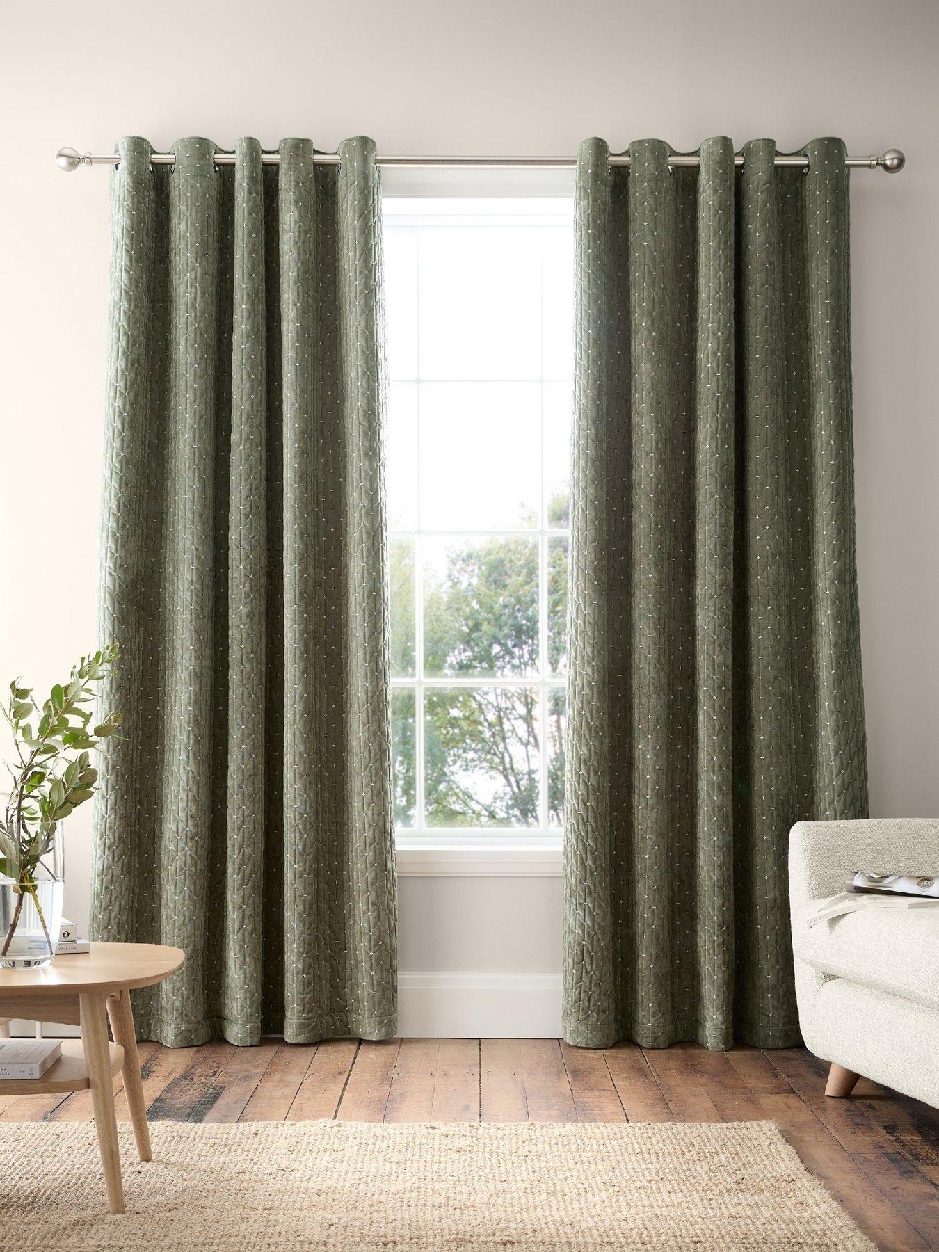 Image 1 of 5 of Bianca Fine Linens Attica Velvet Thermal Blackout Eyelet Curtains