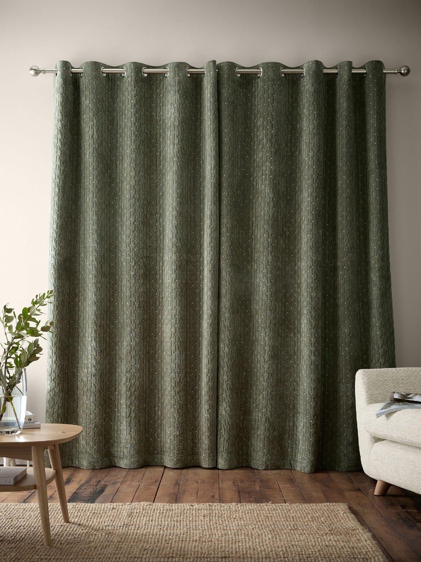 Image 2 of 5 of Bianca Fine Linens Attica Velvet Thermal Blackout Eyelet Curtains