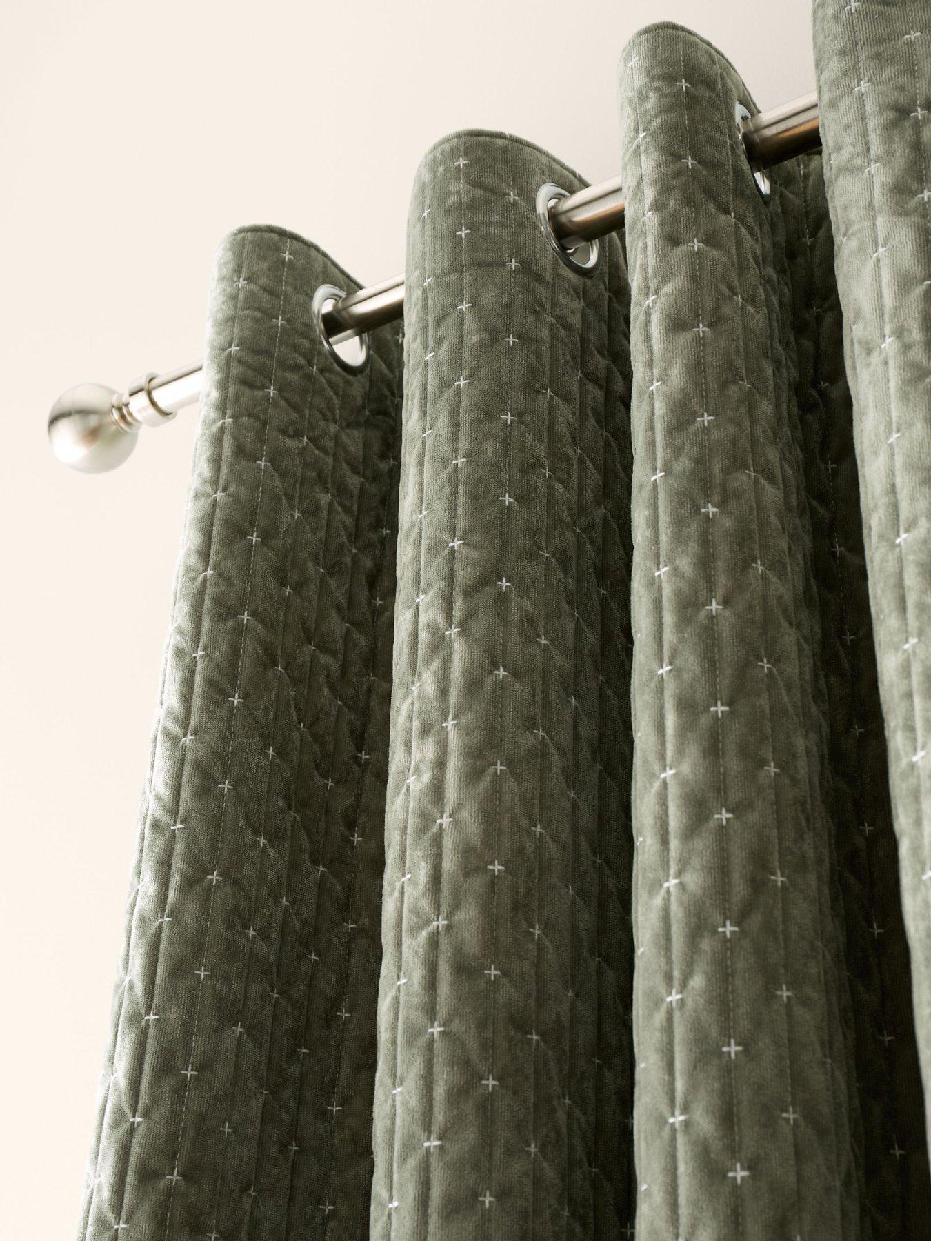 Image 3 of 5 of Bianca Fine Linens Attica Velvet Thermal Blackout Eyelet Curtains