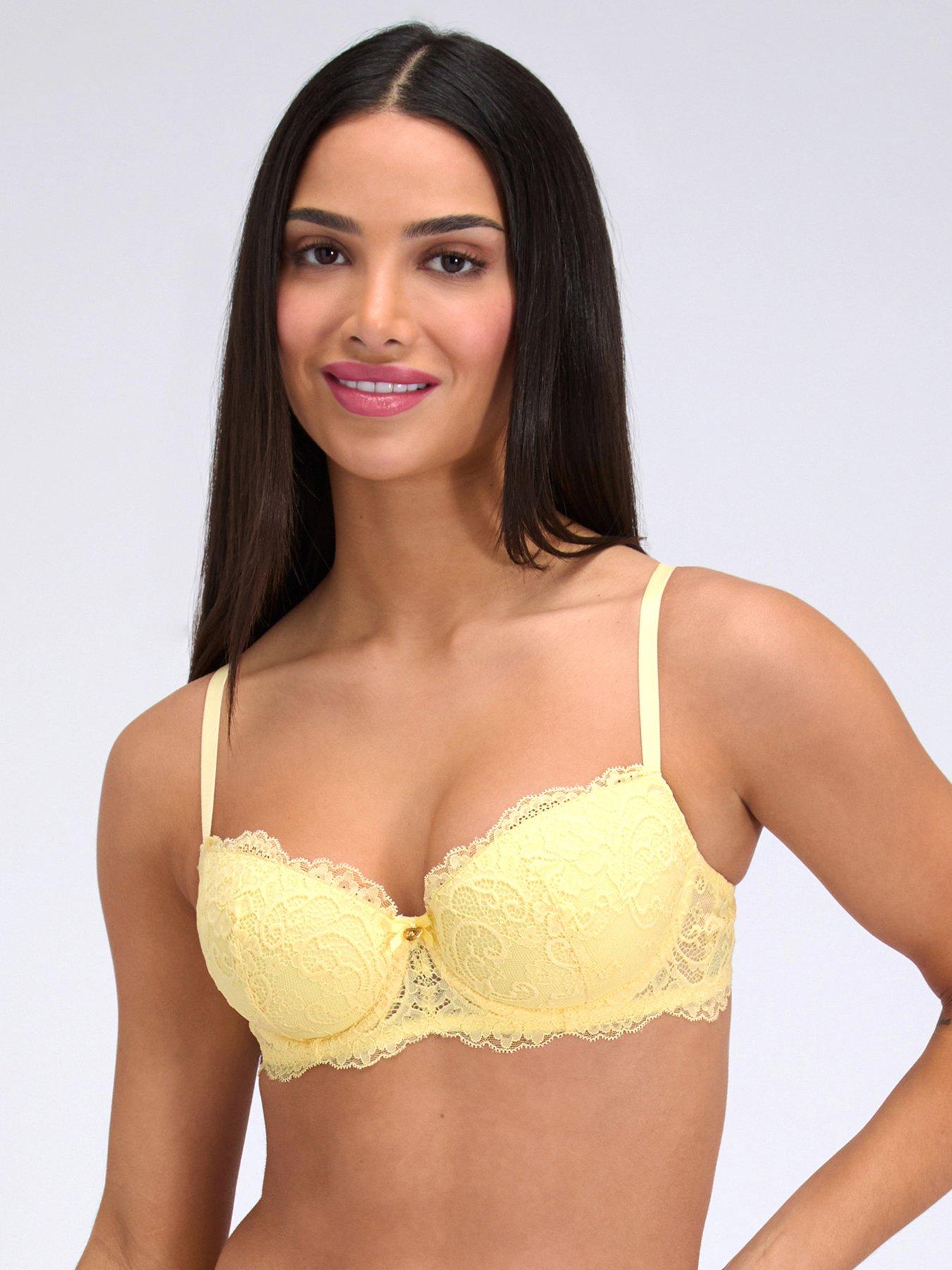 Boux Avenue Emma Balconette Bra - Butter Yellow