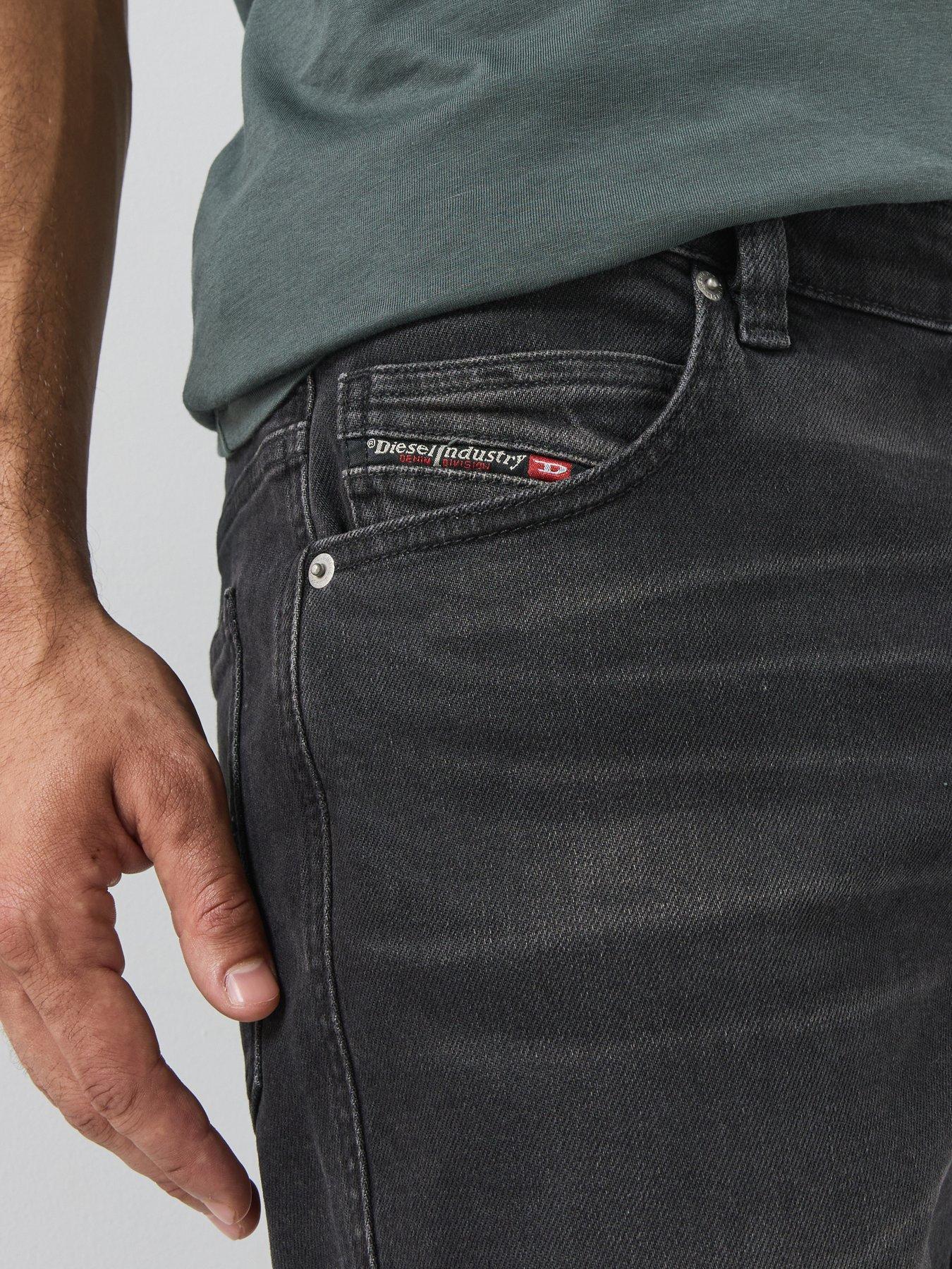 Image 4 of 5 of Diesel Mens Slim Straight Stretch Jeans - Black