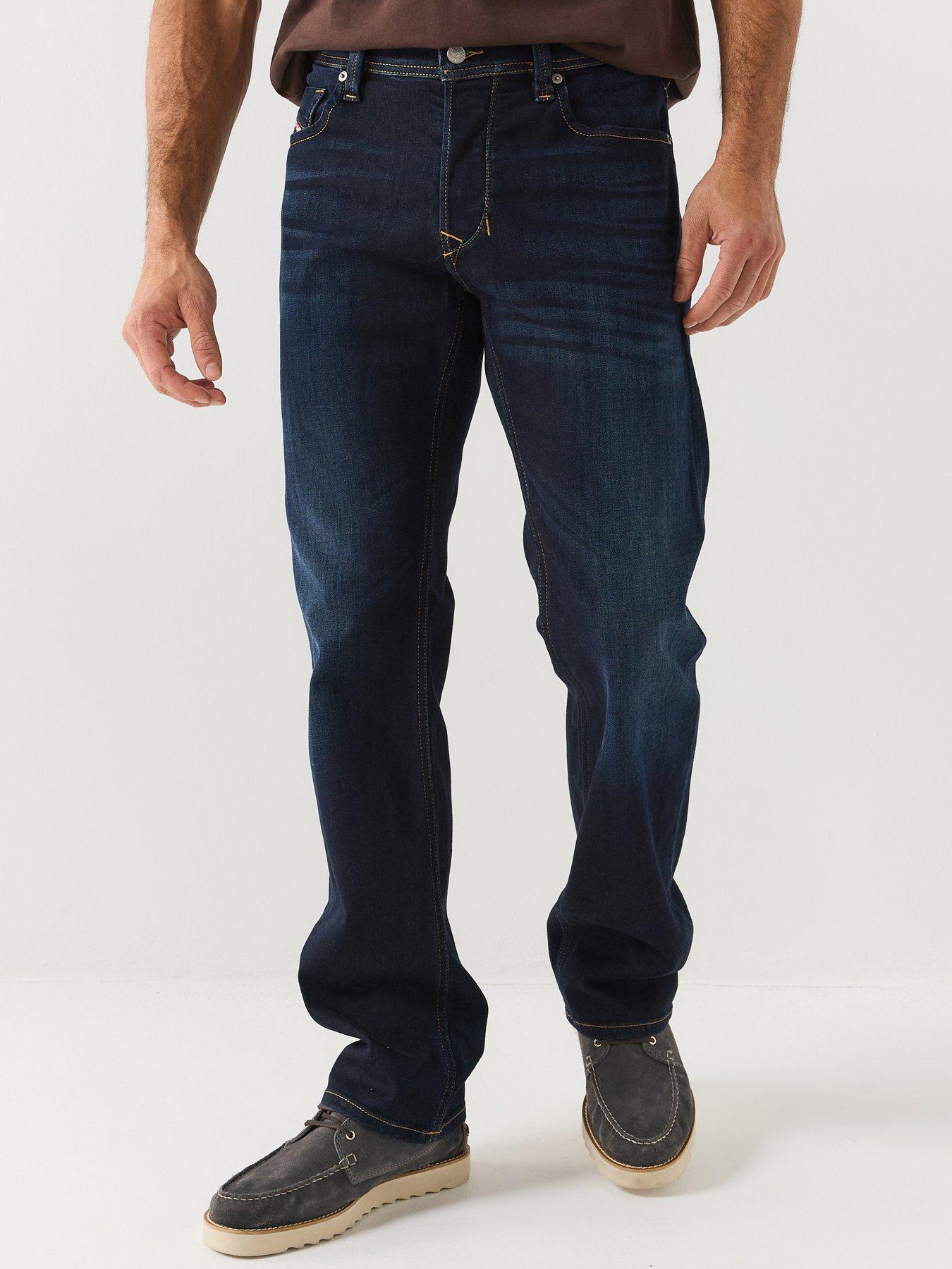 Image 1 of 6 of Diesel Mens Larkee Regular Fit Stretch Straight Jeans - Black