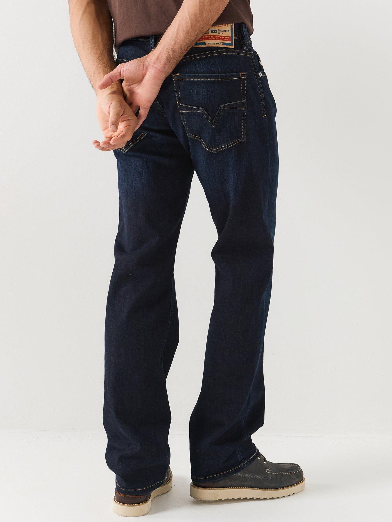 Image 2 of 6 of Diesel Mens Larkee Regular Fit Stretch Straight Jeans - Black