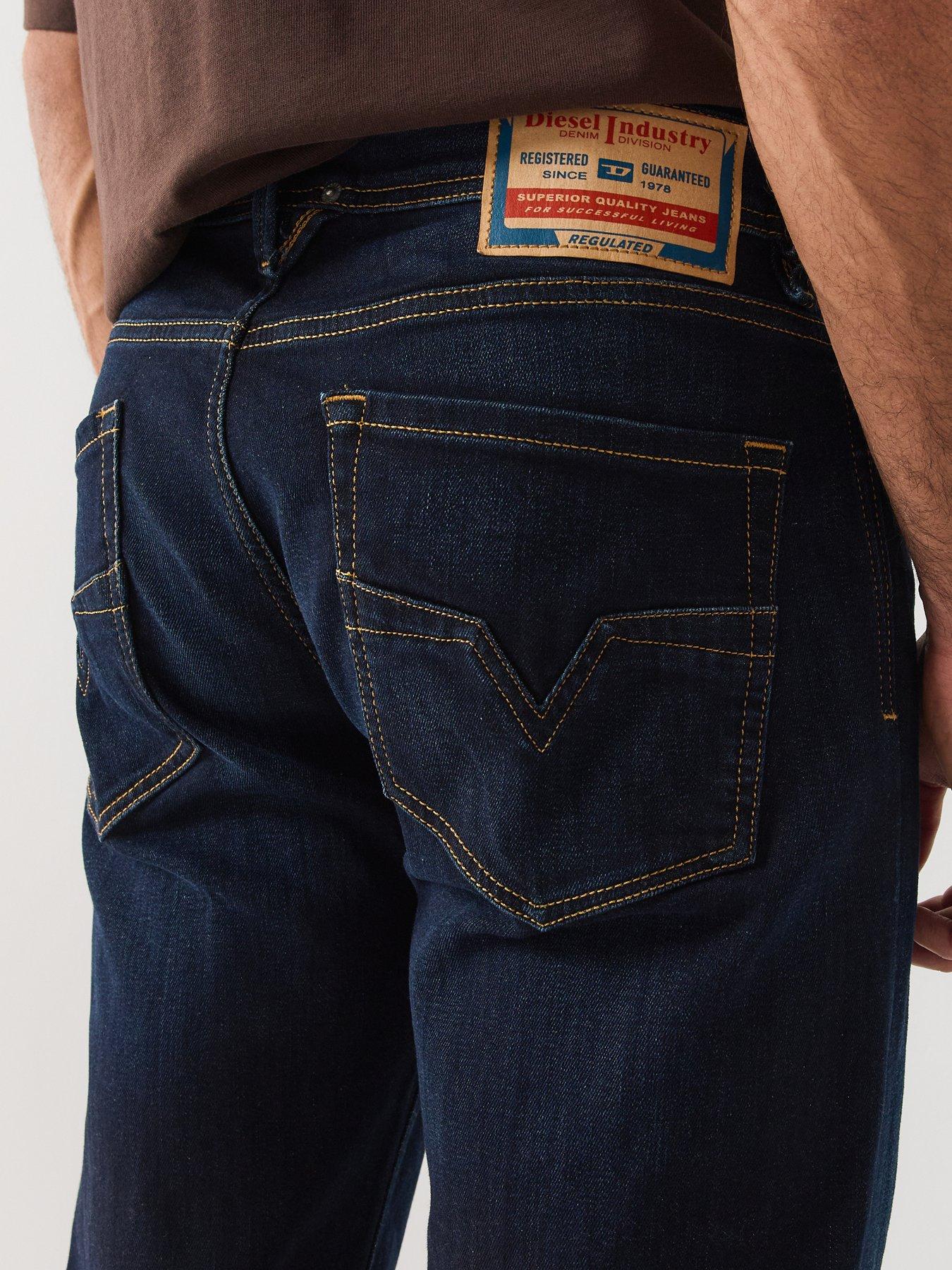 Image 6 of 6 of Diesel Mens Larkee Regular Fit Stretch Straight Jeans - Black