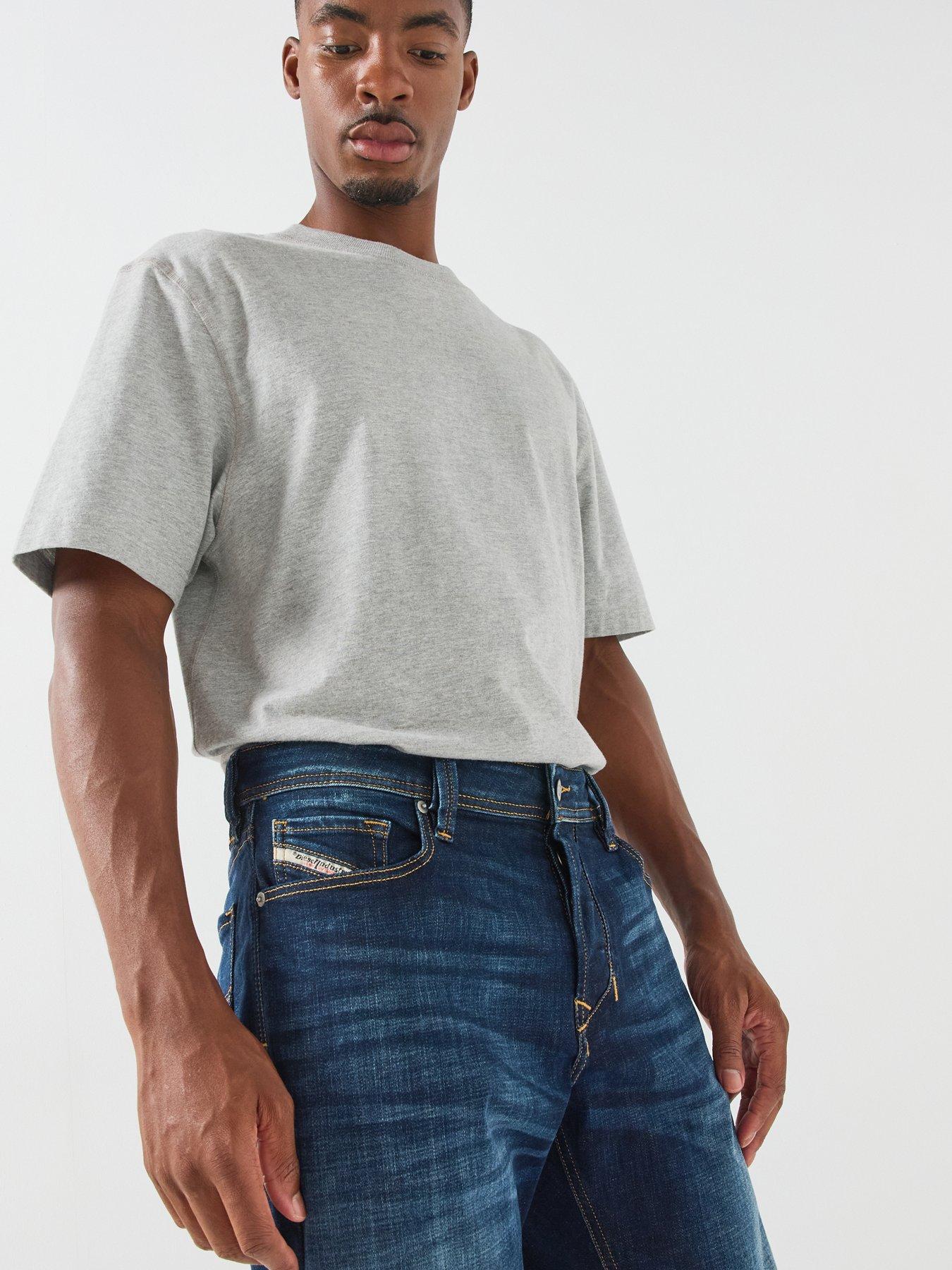 Image 6 of 6 of Diesel Mens Larkee-Beex Tapered Low Rise Button Fly Jeans - Dark Blue