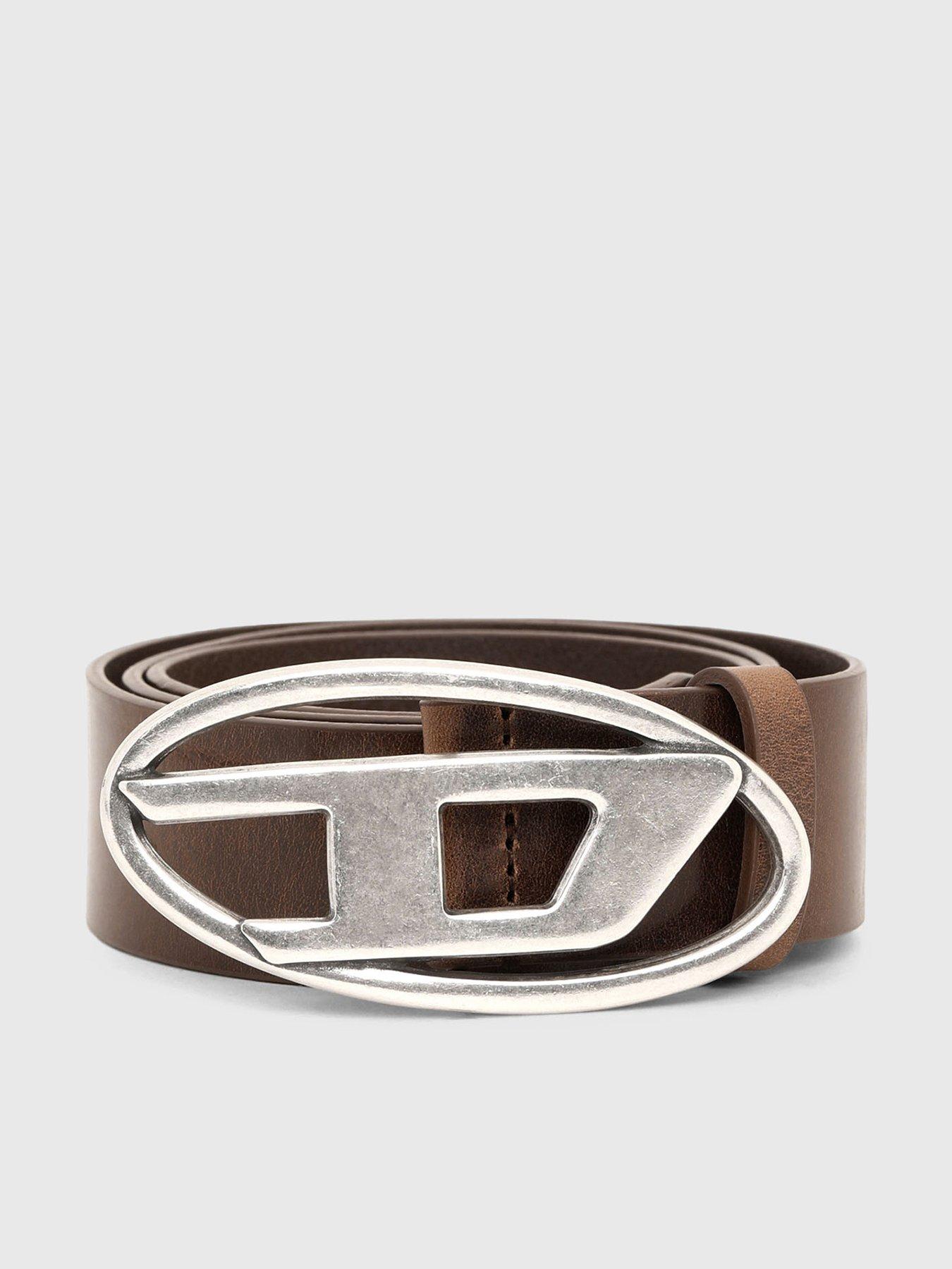 Image 1 of 3 of Diesel Diesel D Oval Leather Belt - Brown