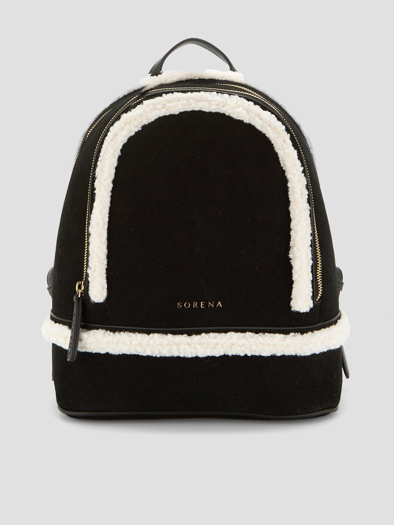 Image 1 of 6 of Sorena Valentina Suede Backpack - Black
