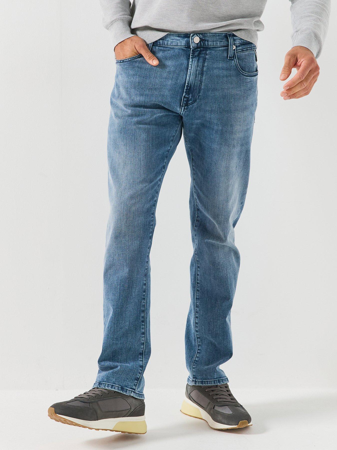 Image 1 of 6 of Replay Aideen Straight Fit Jeans - Light Blue