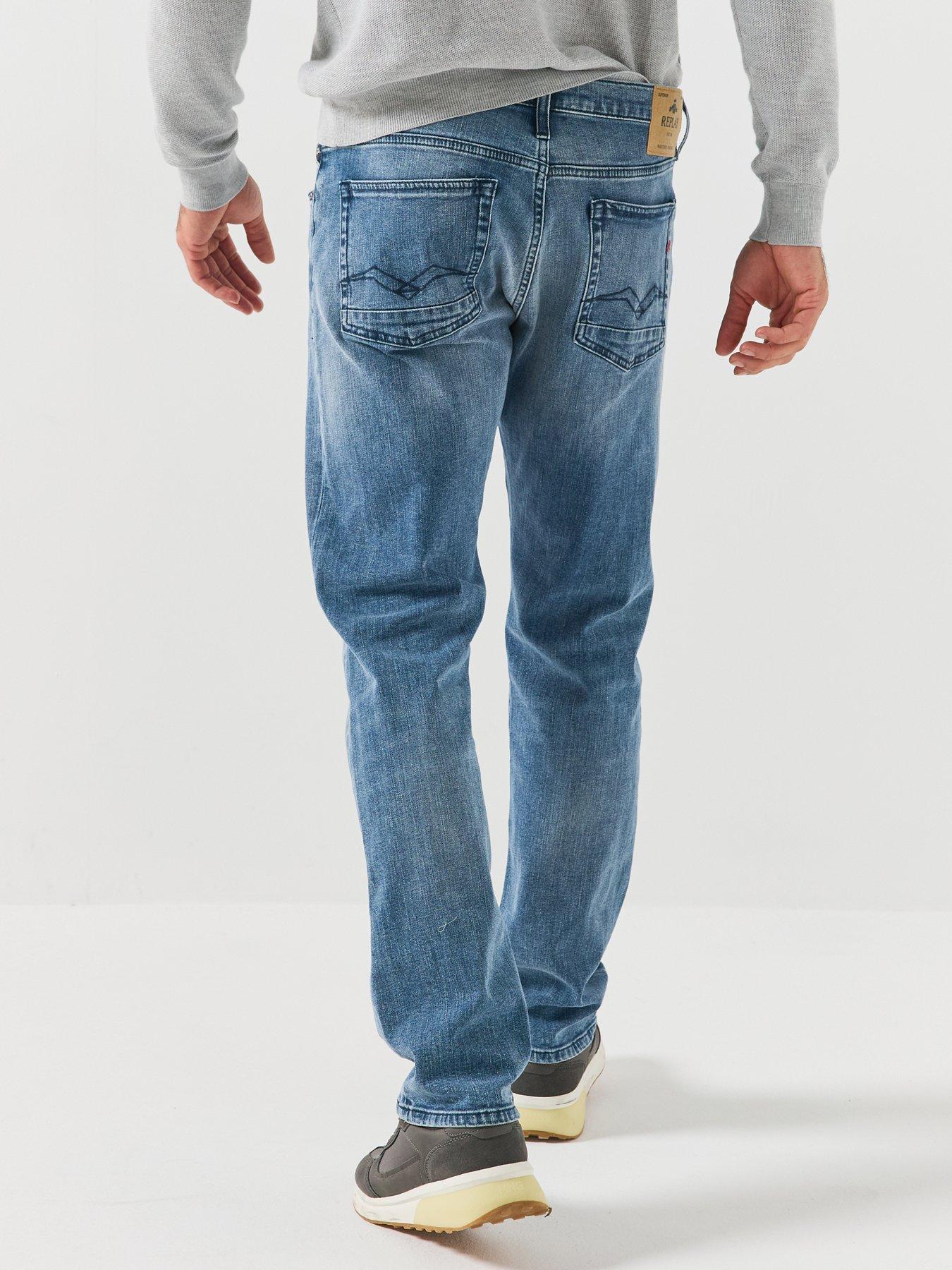 Image 2 of 6 of Replay Aideen Straight Fit Jeans - Light Blue