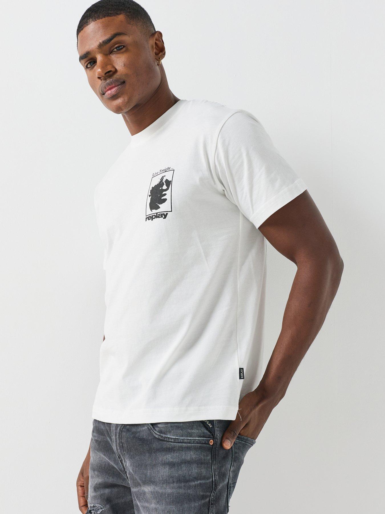 Image 4 of 5 of Replay Replay Pocket Regular Fit T-shirt - White