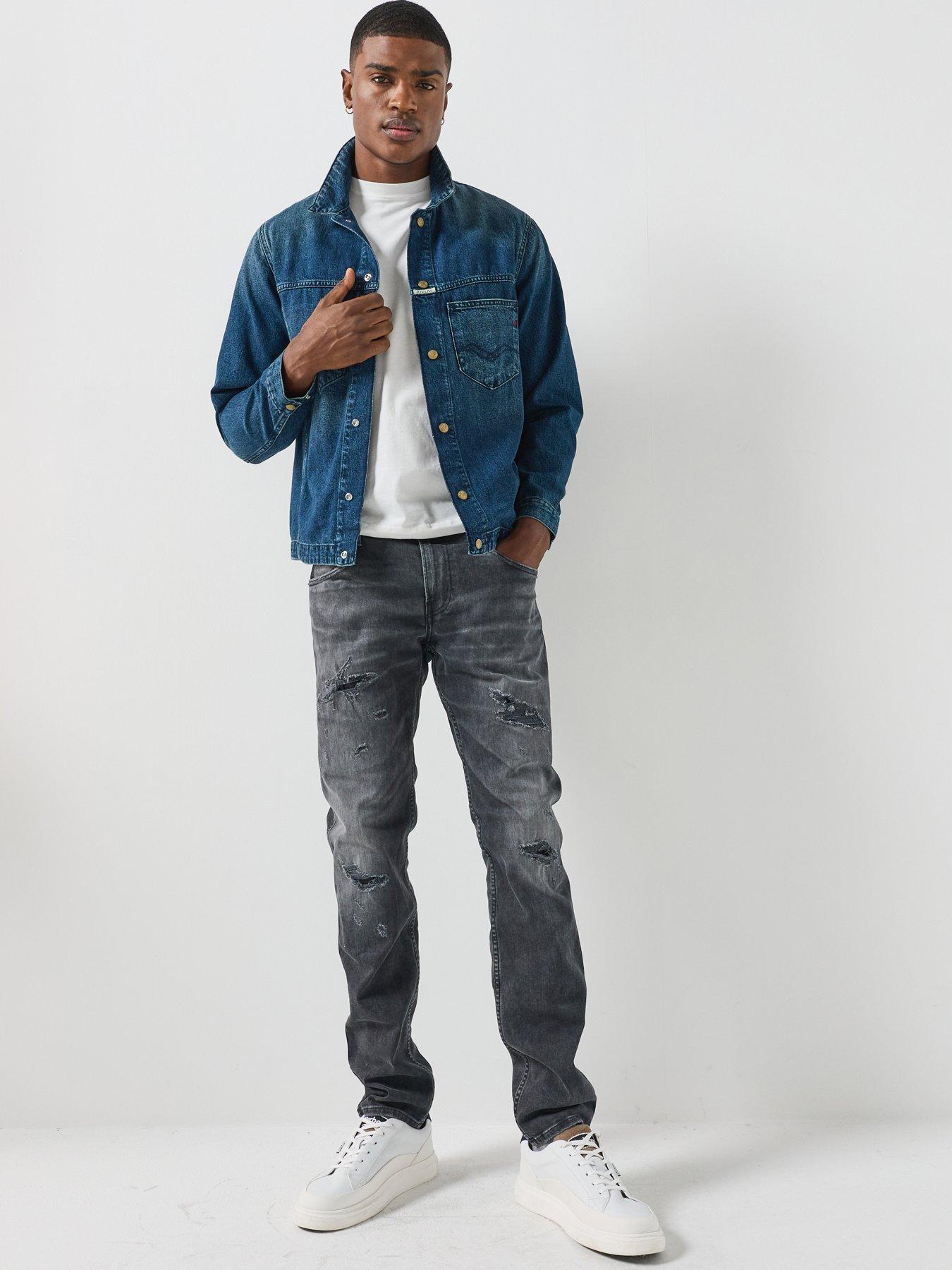 Image 3 of 5 of Replay Relaxed Fit Denim Jacket - Dark Blue