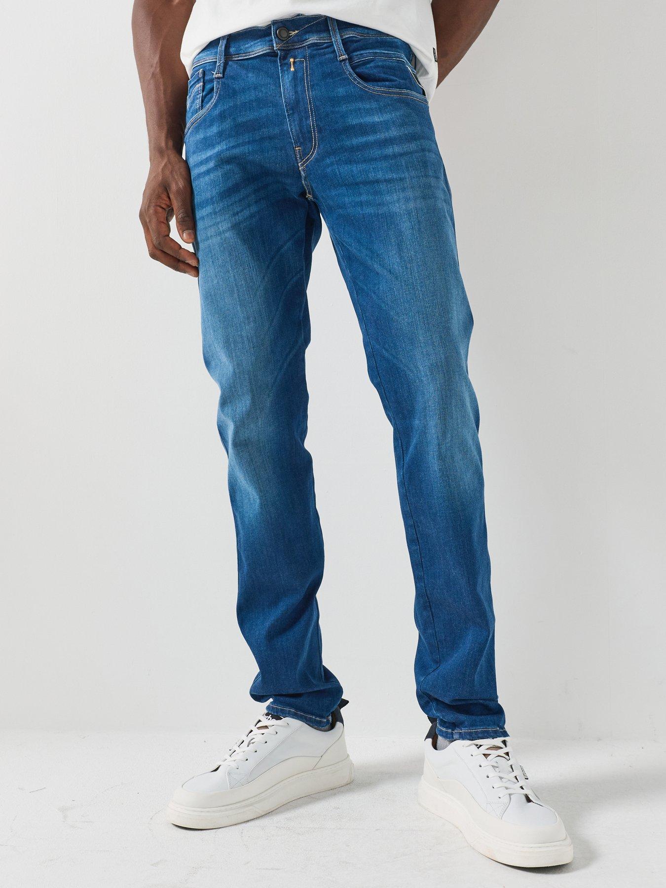 Image 1 of 6 of Replay Replay Hyperflex Anbass Slim Fit Jeans - Dark Blue