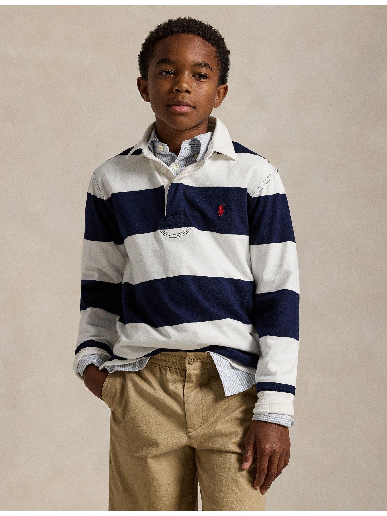 Polo Ralph Lauren Boys Stripe Rugby Shirt, Multi, Size 7 Years=S