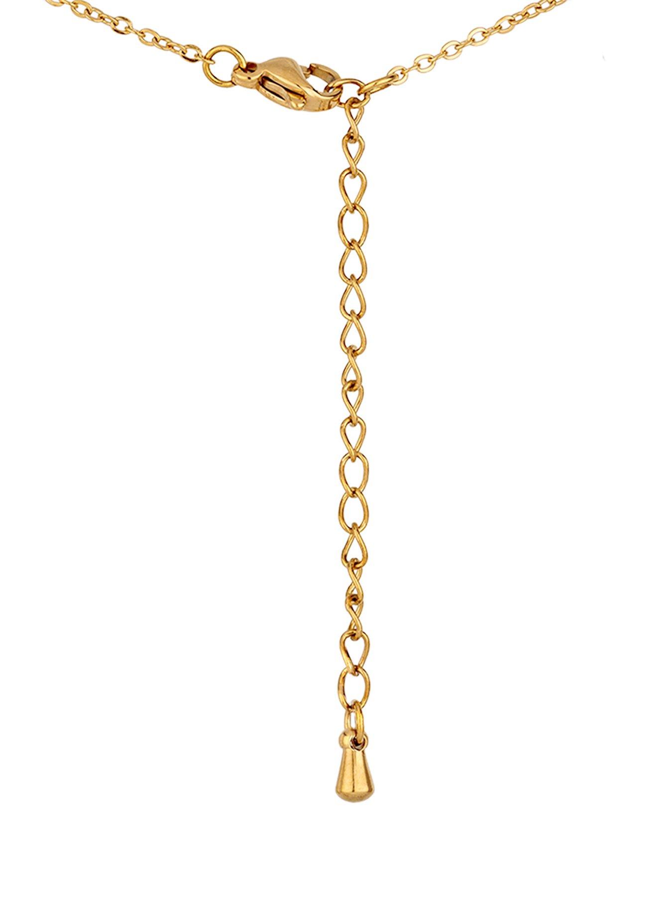 Image 3 of 5 of The Love Collection Gold Plated Stainless Steel Purple Fluorite Heart Necklace