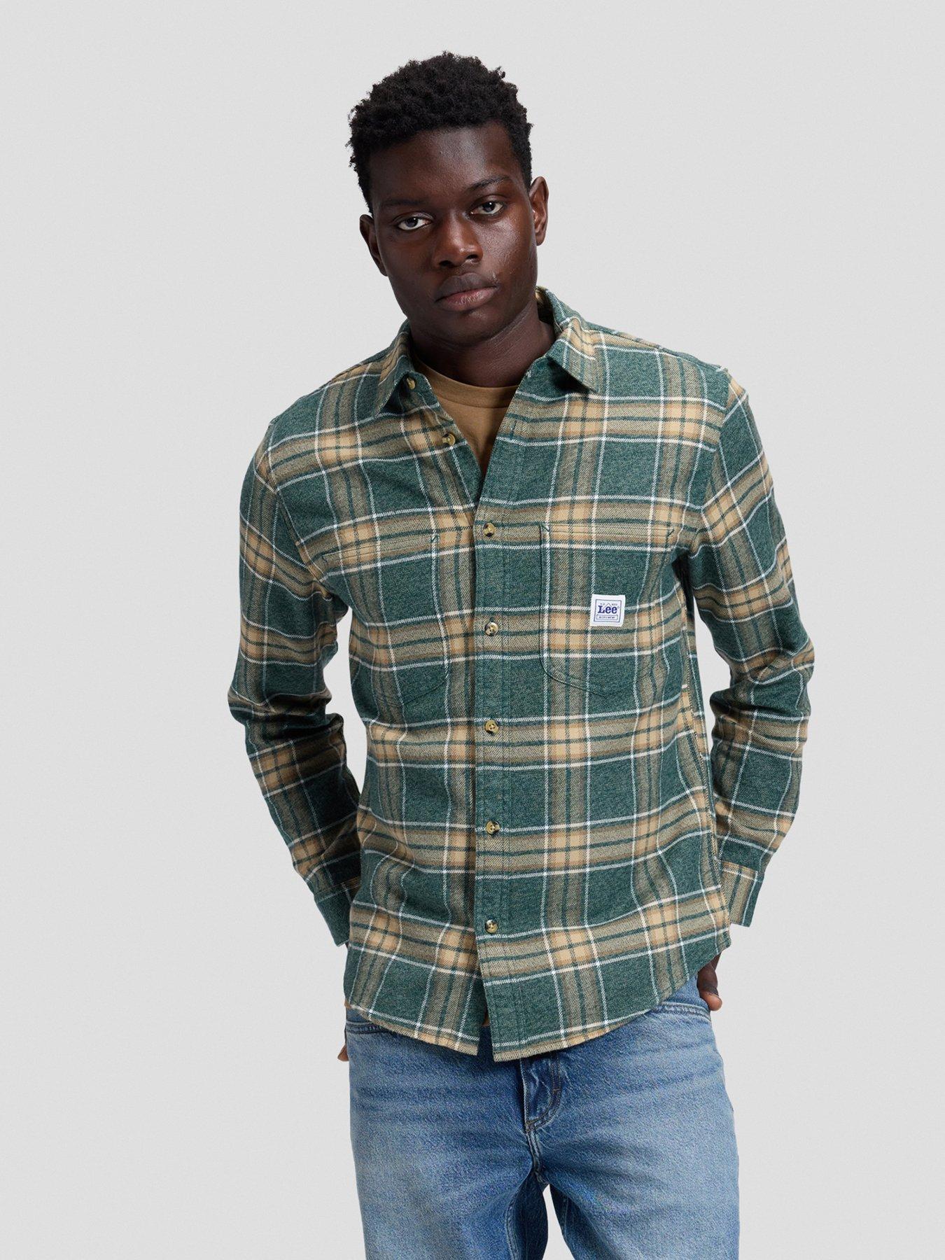Lee Workwear Relaxed Long Shirt, Green, Size L, Men