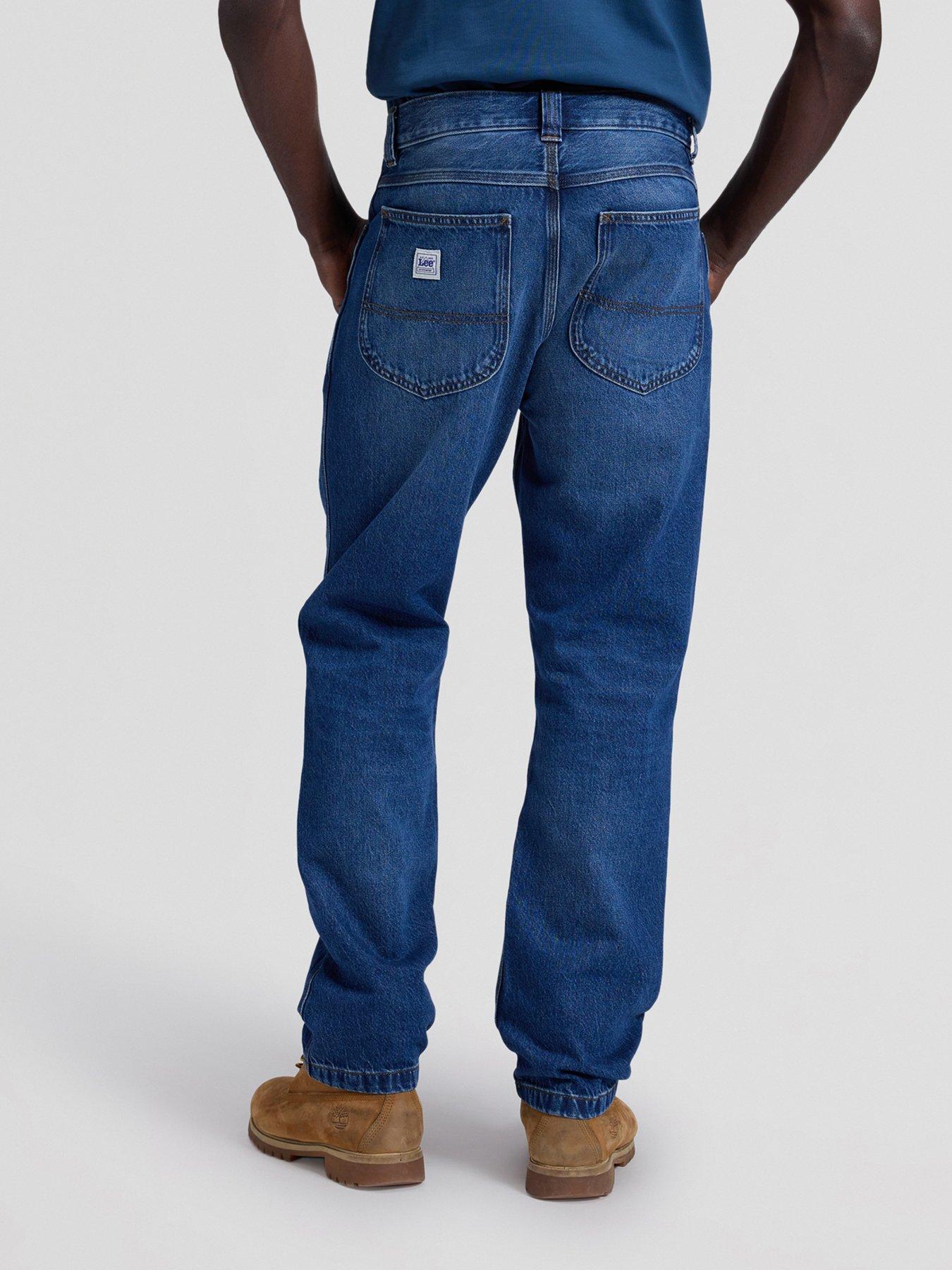 Image 2 of 5 of Lee Workwear Haden Relaxed Straight Jeans - Dark Blue