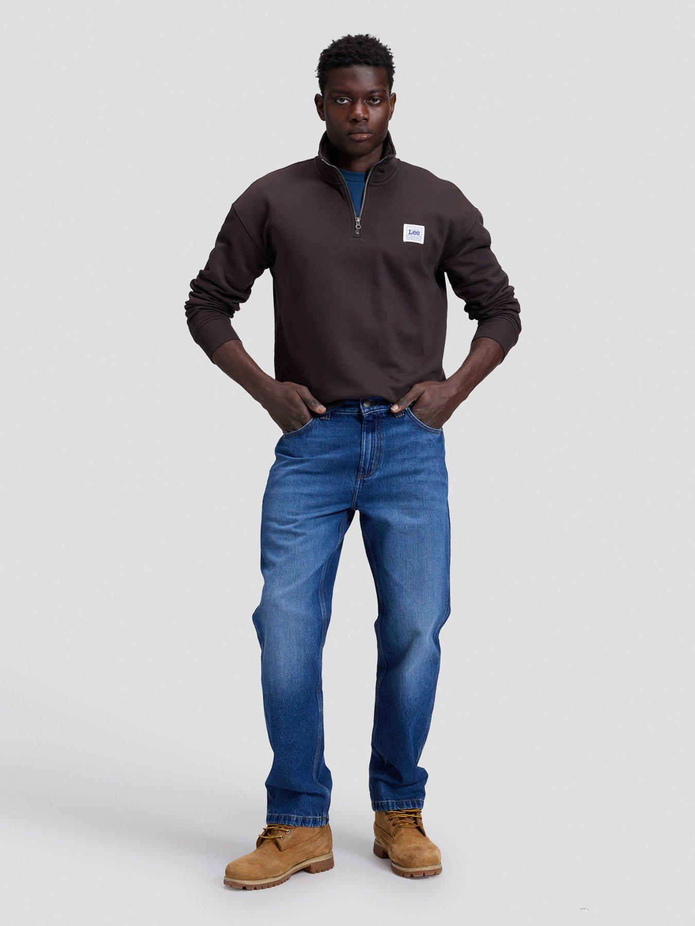 Image 3 of 5 of Lee Workwear Haden Relaxed Straight Jeans - Dark Blue