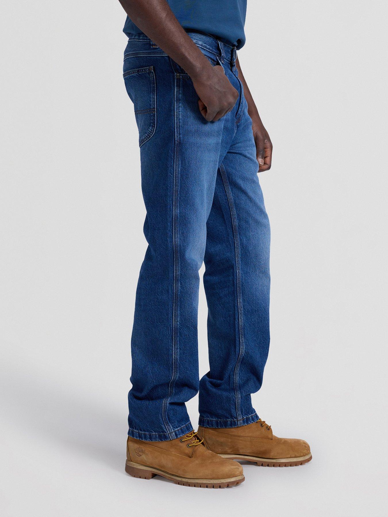 Image 4 of 5 of Lee Workwear Haden Relaxed Straight Jeans - Dark Blue