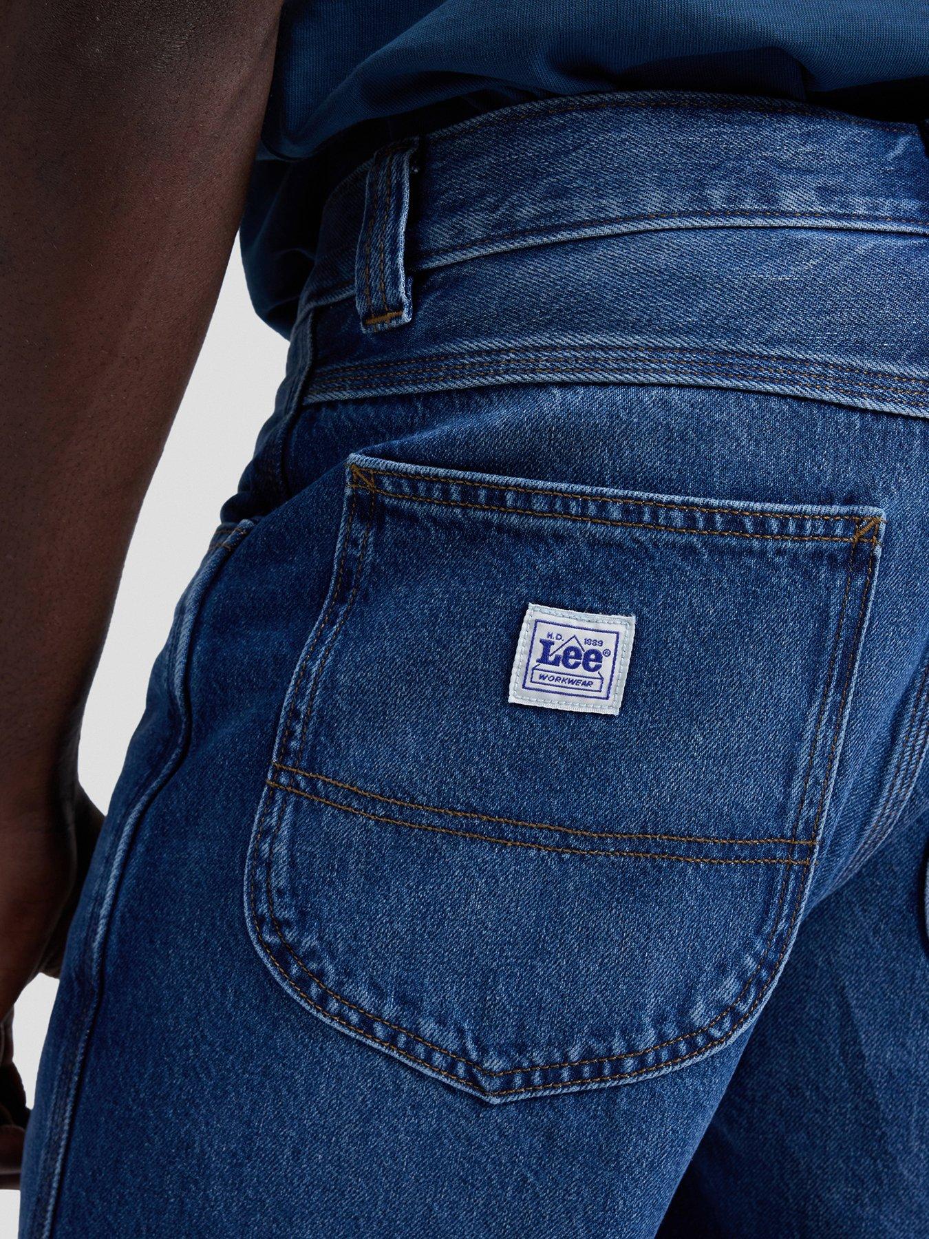 Image 5 of 5 of Lee Workwear Haden Relaxed Straight Jeans - Dark Blue