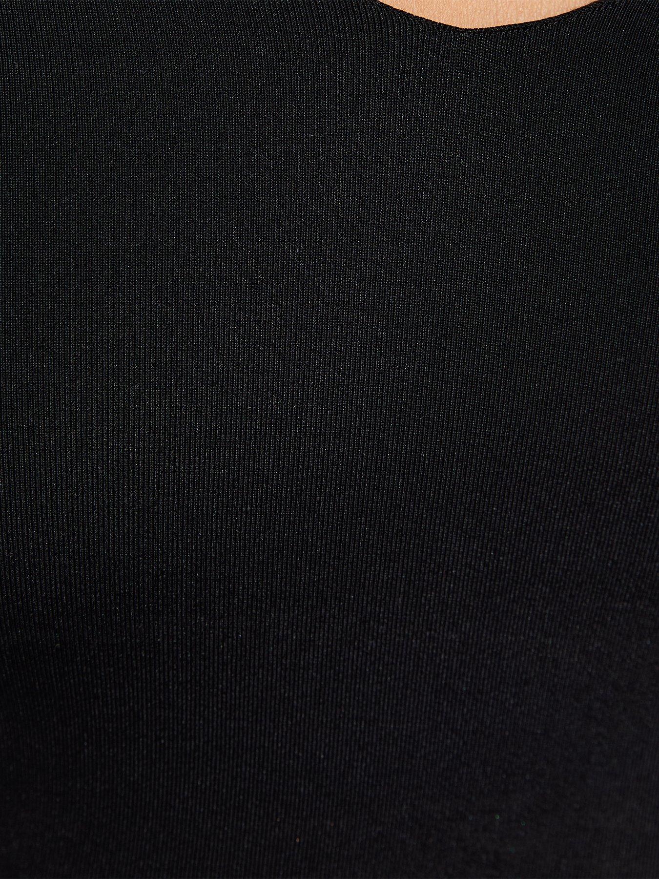 Image 5 of 5 of New Look Womens Slinky Jersey V-Neck Long Sleeve Blouse - Black