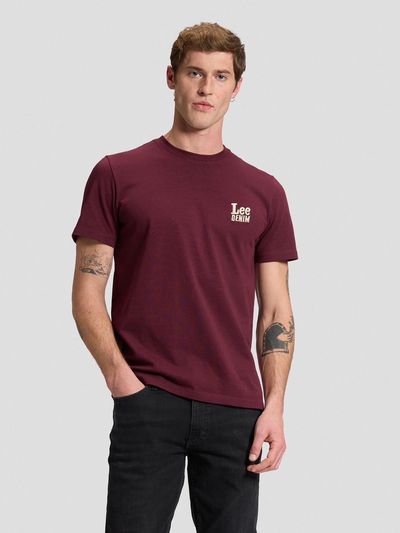 Image 1 of 4 of Lee Denim Logo Regular Fit T-shirt - Red