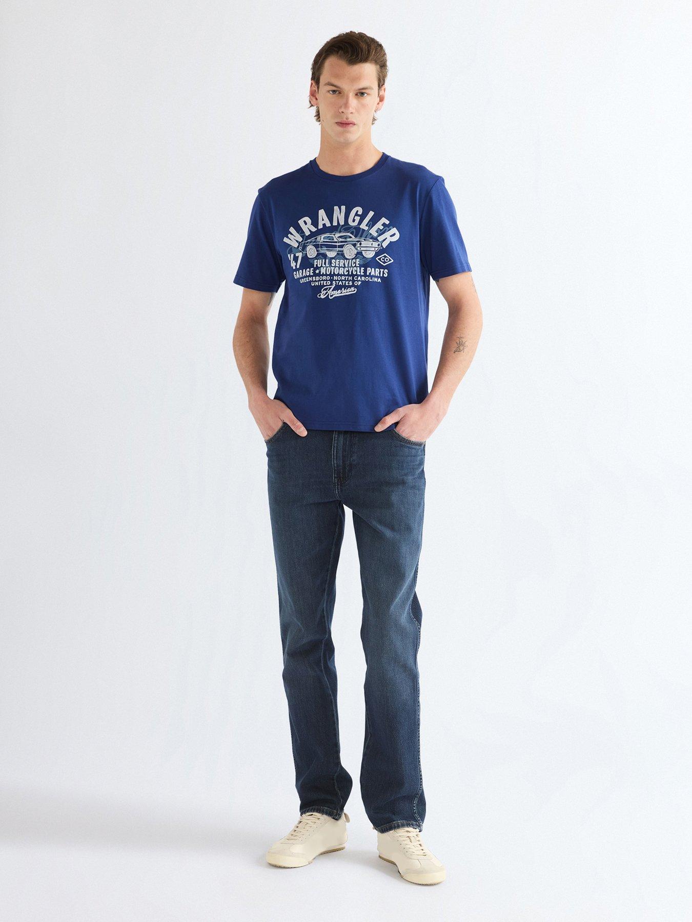Image 3 of 5 of Wrangler Texas Authentic Slim Jeans - Dark Blue