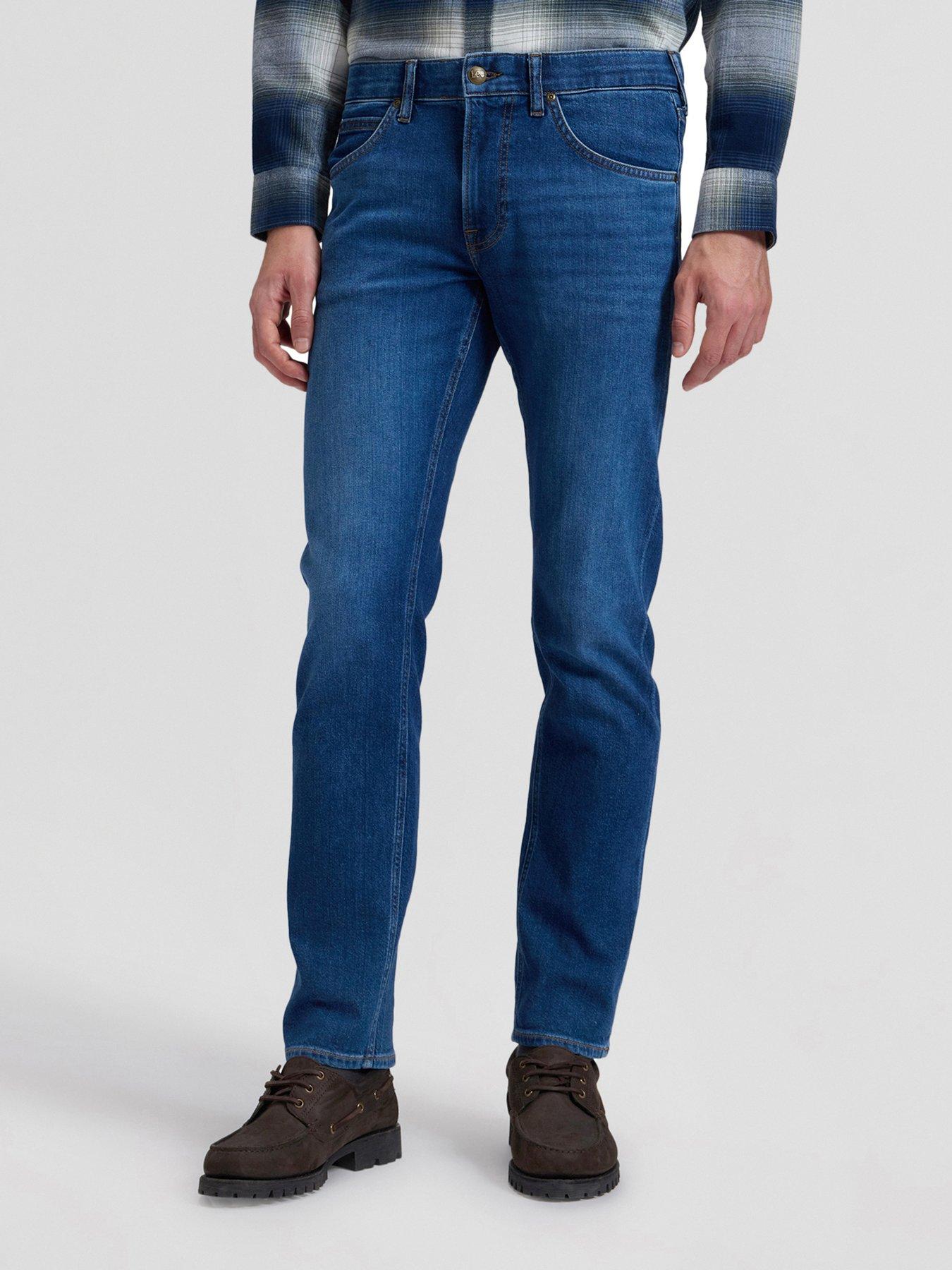 Lee Daren Regular Straight Jeans, Dark Blue, Size 30, Inside Leg Regular, Men