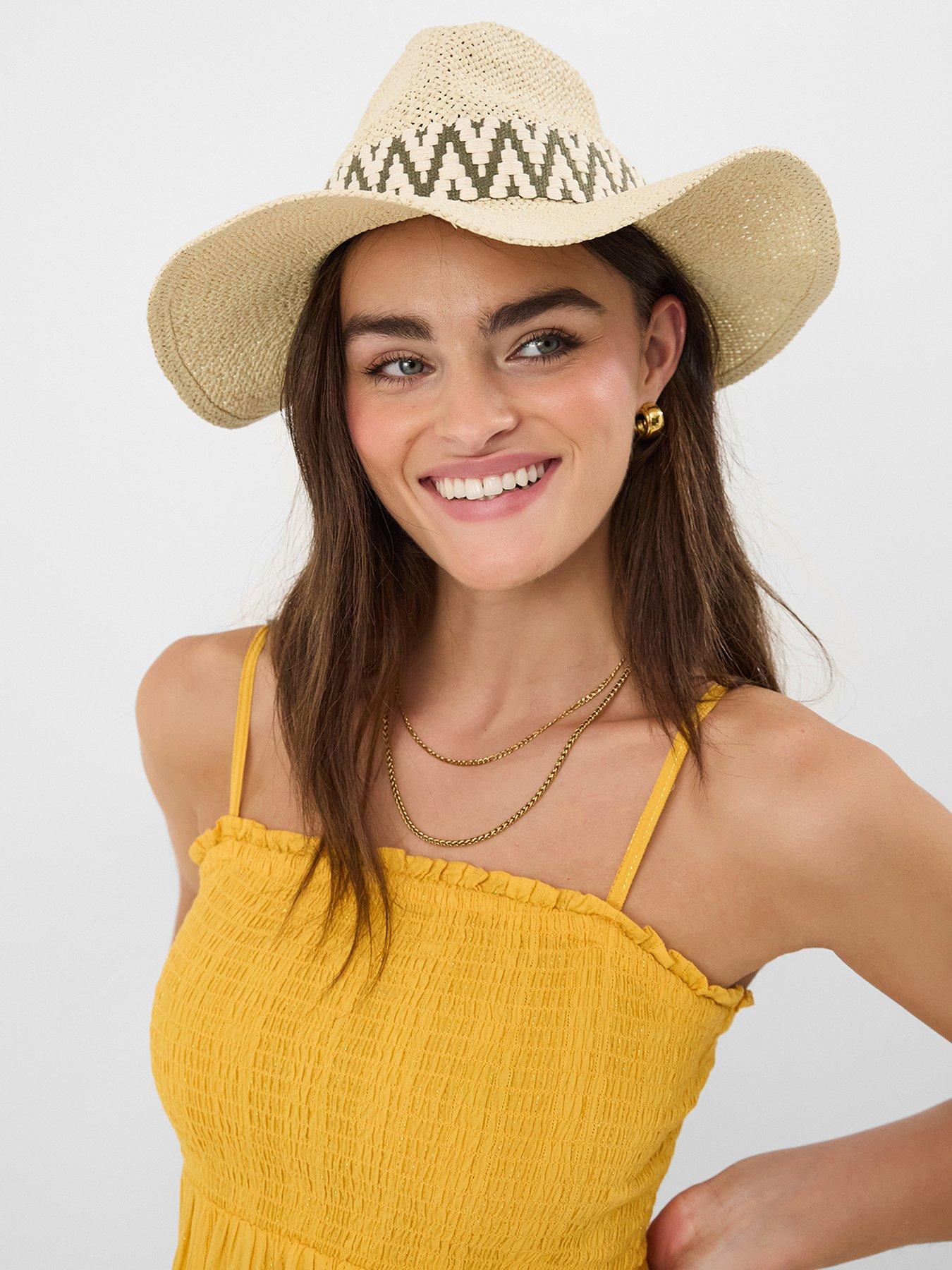 Image 2 of 4 of Accessorize Chevron Trim Fedora - Cream