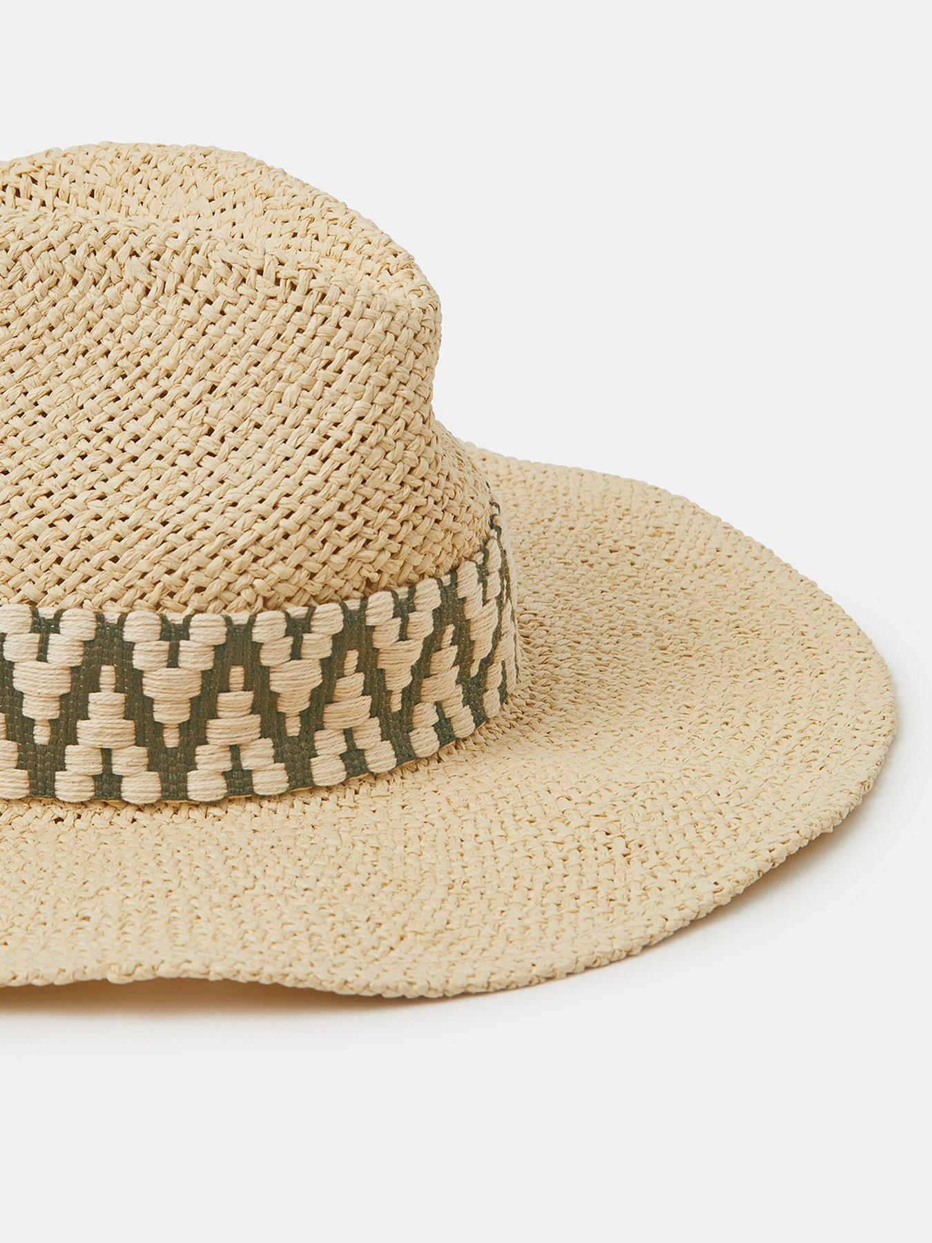 Image 4 of 4 of Accessorize Chevron Trim Fedora - Cream