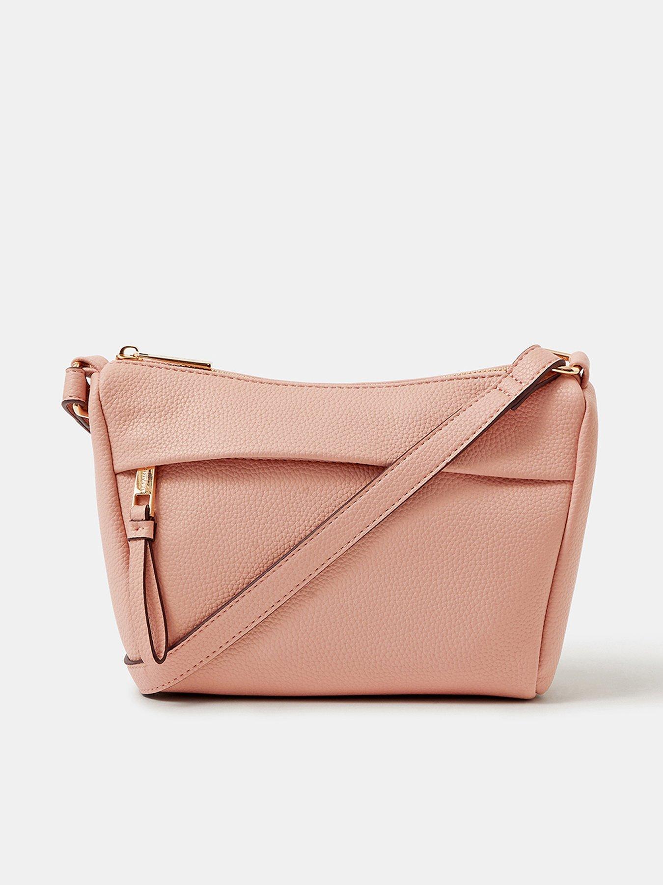 Image 1 of 5 of Accessorize Zip Front Crossbody Bag - Pink