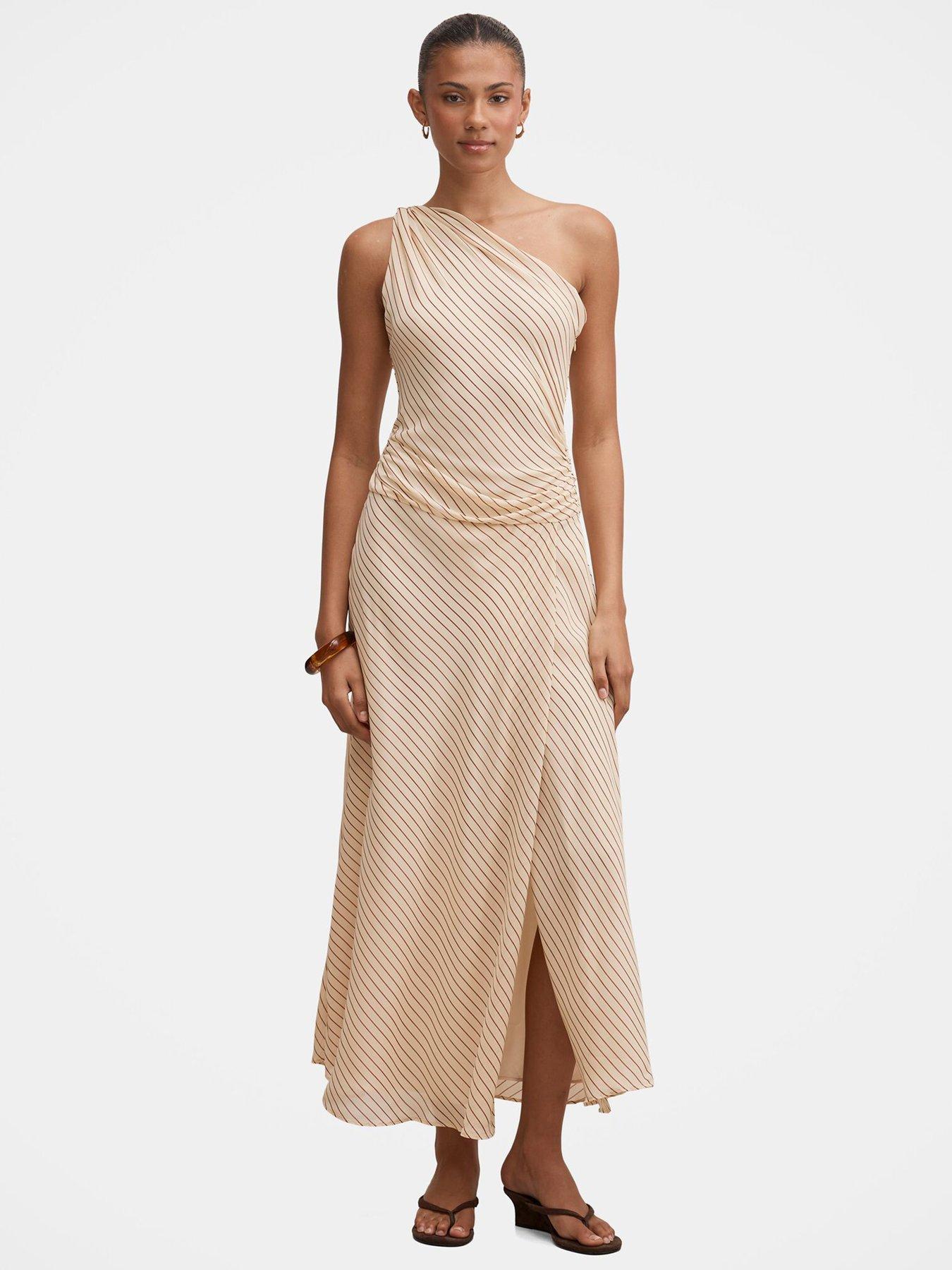 Image 1 of 4 of Forever New Maisie One Shoulder Midi Dress - Multi