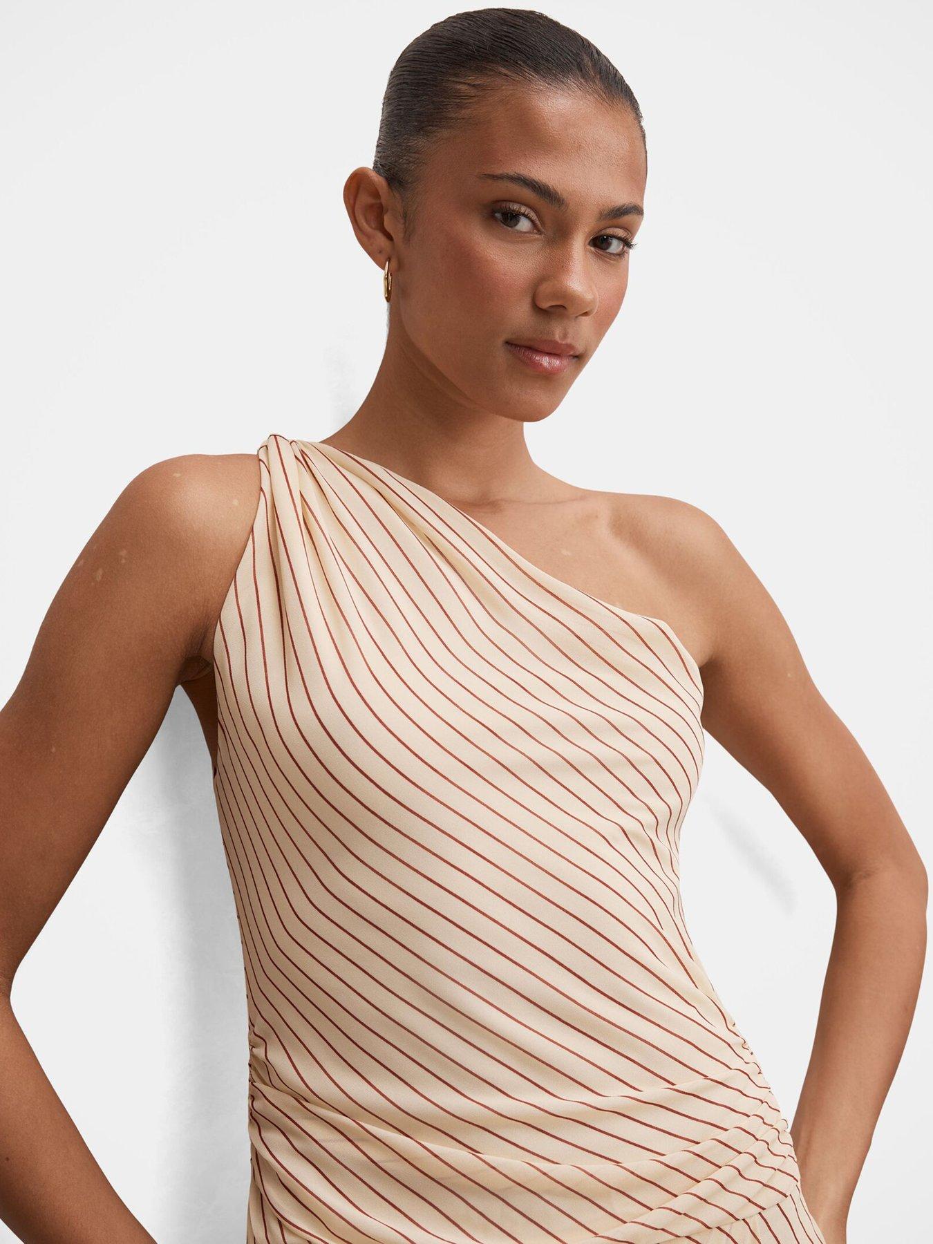 Image 3 of 4 of Forever New Maisie One Shoulder Midi Dress - Multi