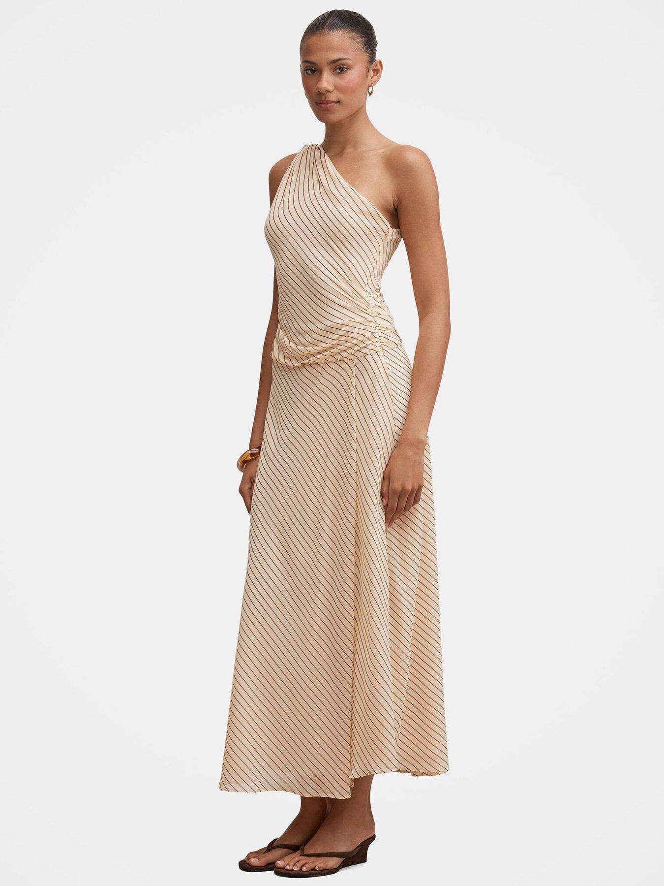 Image 4 of 4 of Forever New Maisie One Shoulder Midi Dress - Multi