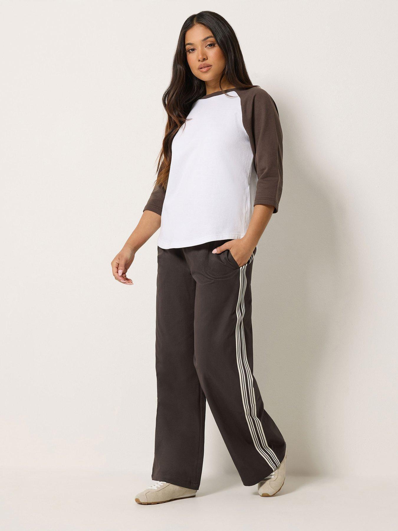 Image 3 of 4 of PixieGirl Petite 3/4 Sleeve Raglan Sweatshirt - Brown