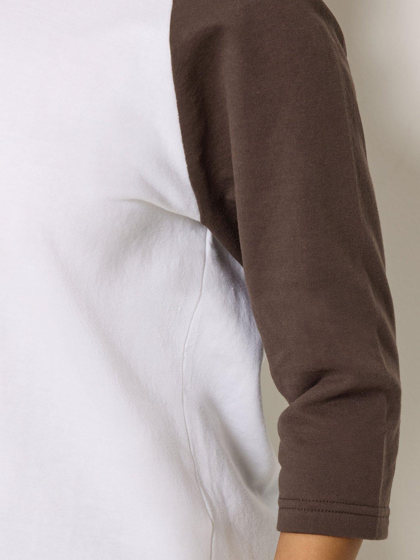 Image 4 of 4 of PixieGirl Petite 3/4 Sleeve Raglan Sweatshirt - Brown