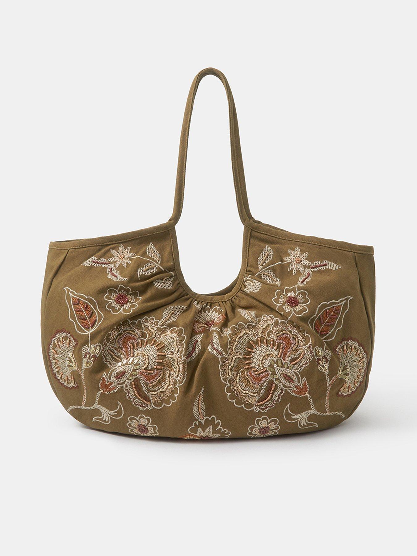 Image 1 of 5 of Accessorize EMBROIDERED FLOWER SHOULD